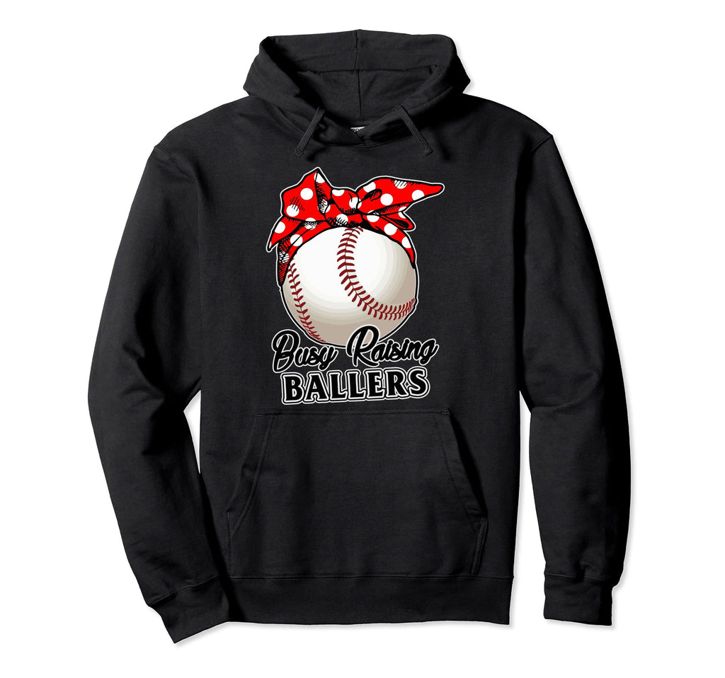 Busy Raising Ballers Softball Baseball Hoodie - Aesthetic Graphic Unisex - T-Shirt, Sweatshirt, Hoodie