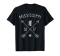 Mississippi Home State Outline Distressed T-Shirt - Custom Art Print Unisex - T-Shirt, Sweatshirt, Hoodie