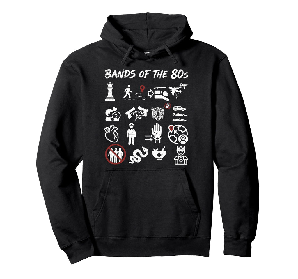 Bands 80S Rock Music Lover Rock And Hoodie - Novelty Apparel for Adults - T-Shirt, Sweatshirt, Hoodie