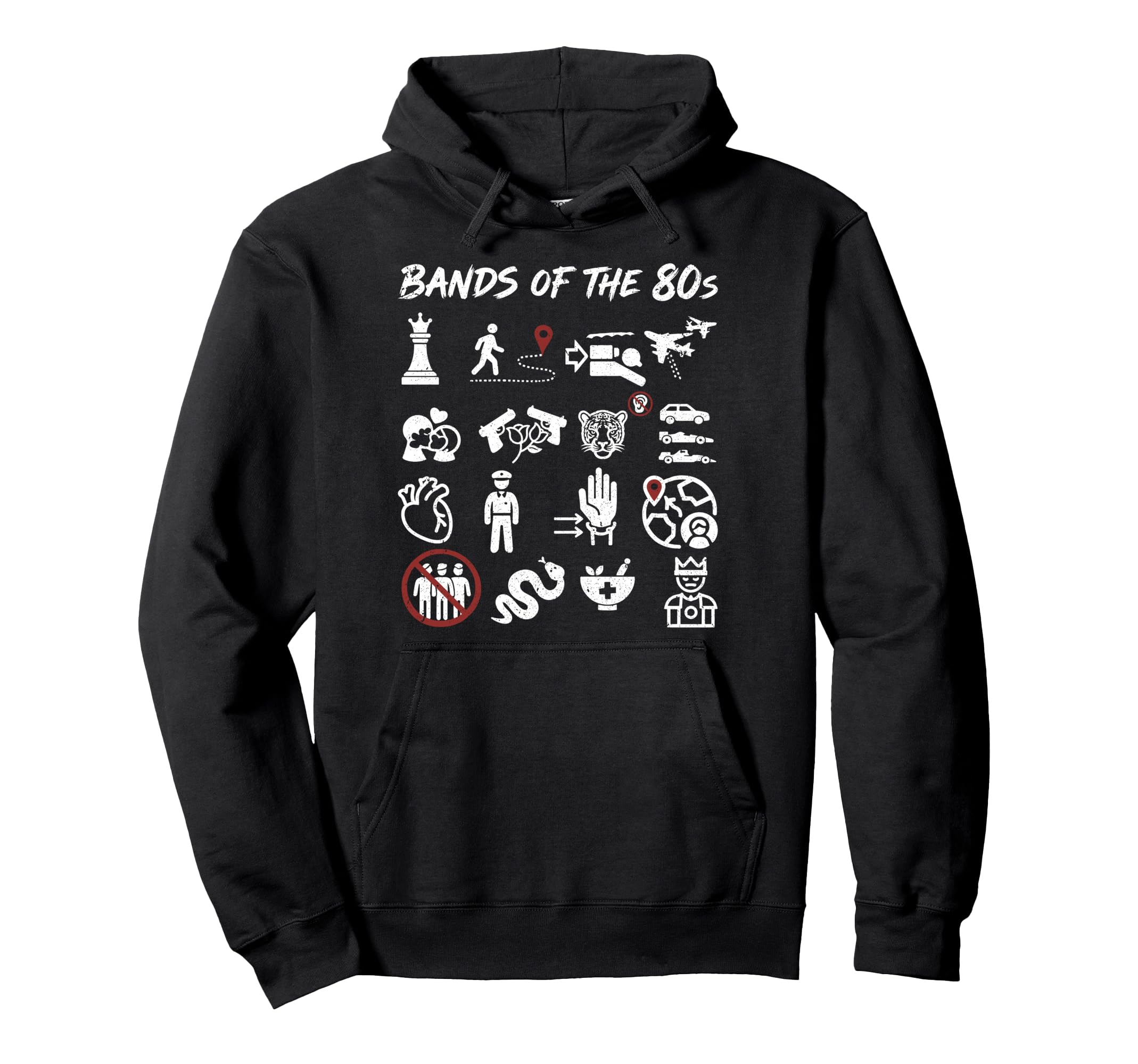 Bands 80S Rock Music Lover Rock And Hoodie - Novelty Apparel for Adults - T-Shirt, Sweatshirt, Hoodie