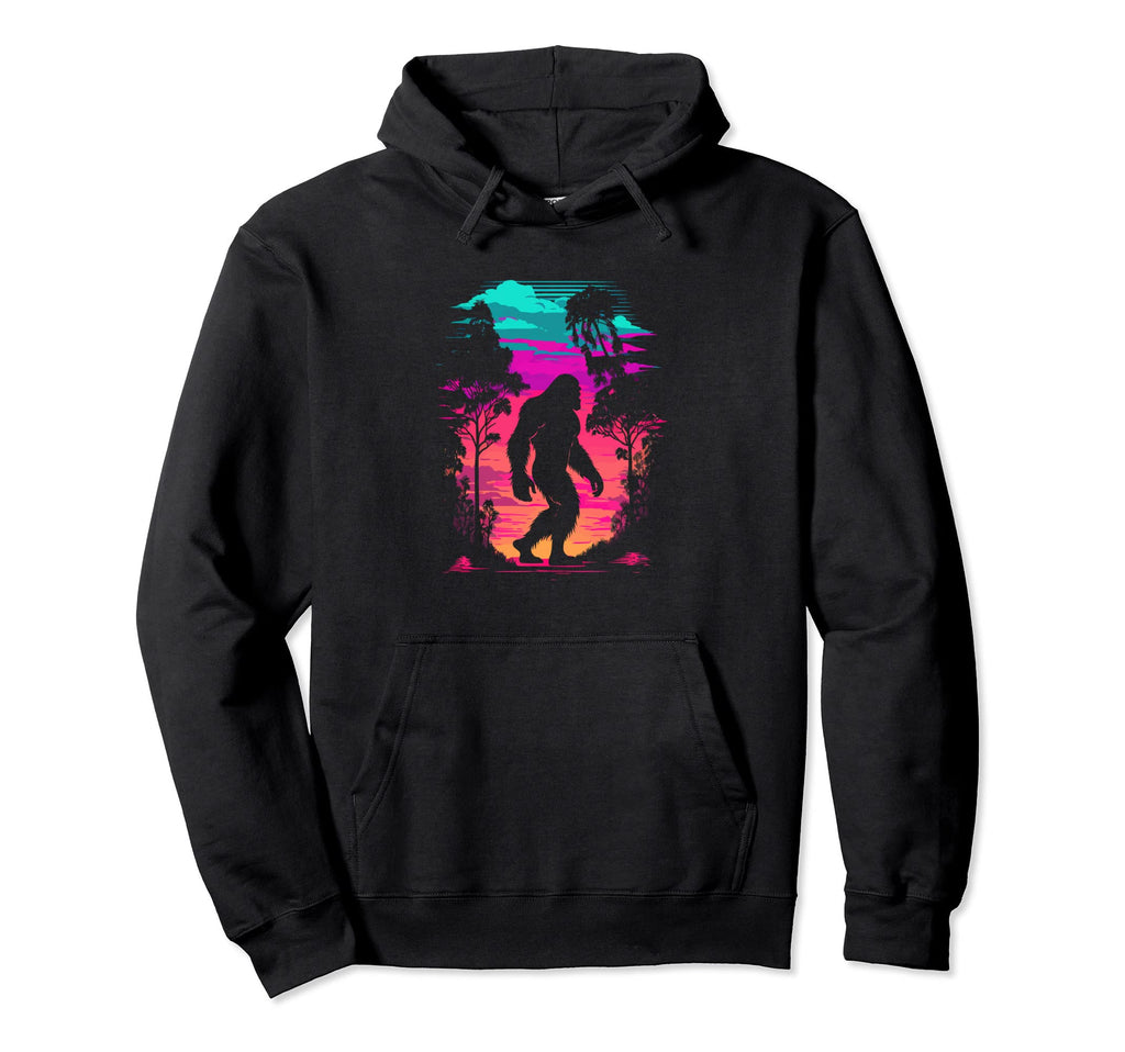 Bigfoot Vaporwave Aesthetic Hoodie - Custom Art Print Men Women - T-Shirt, Sweatshirt, Hoodie