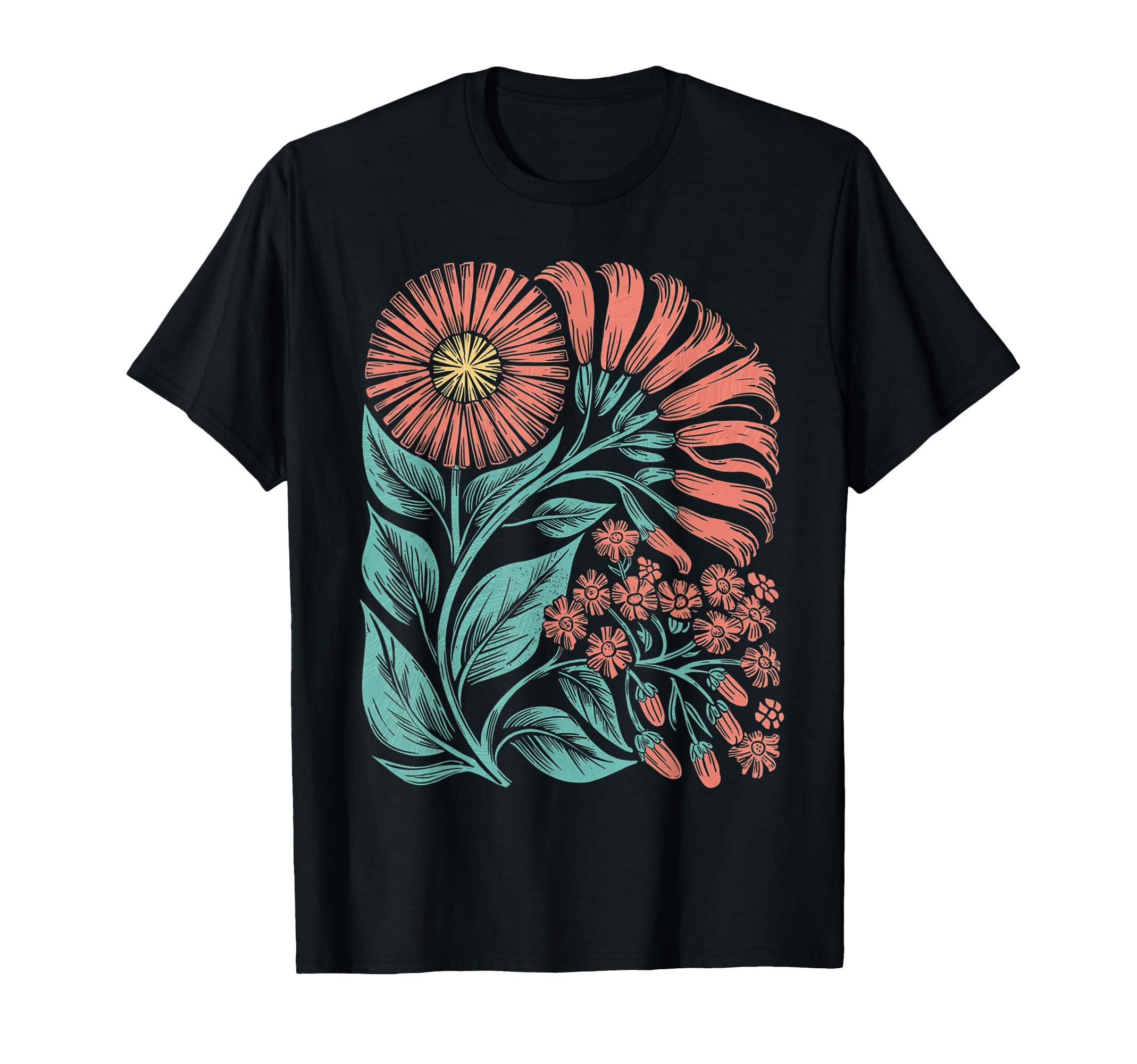 Botanical Boho Daisy Flower Floral T-Shirt - Fun Novelty Design Men Women - T-Shirt, Sweatshirt, Hoodie