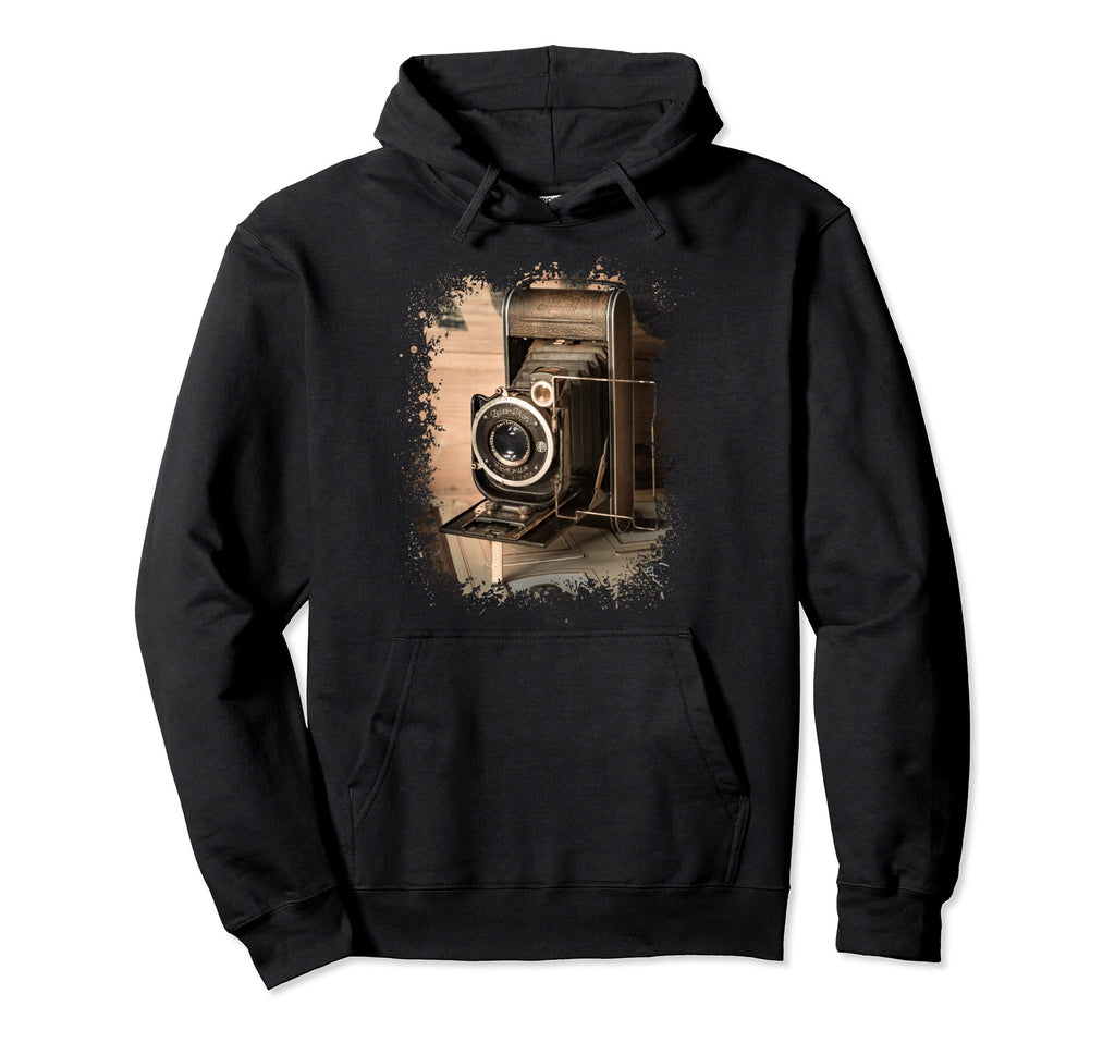 Camera Sepia Tone Photo Hoodie - Casual Everyday Wear Men Women - T-Shirt, Sweatshirt, Hoodie