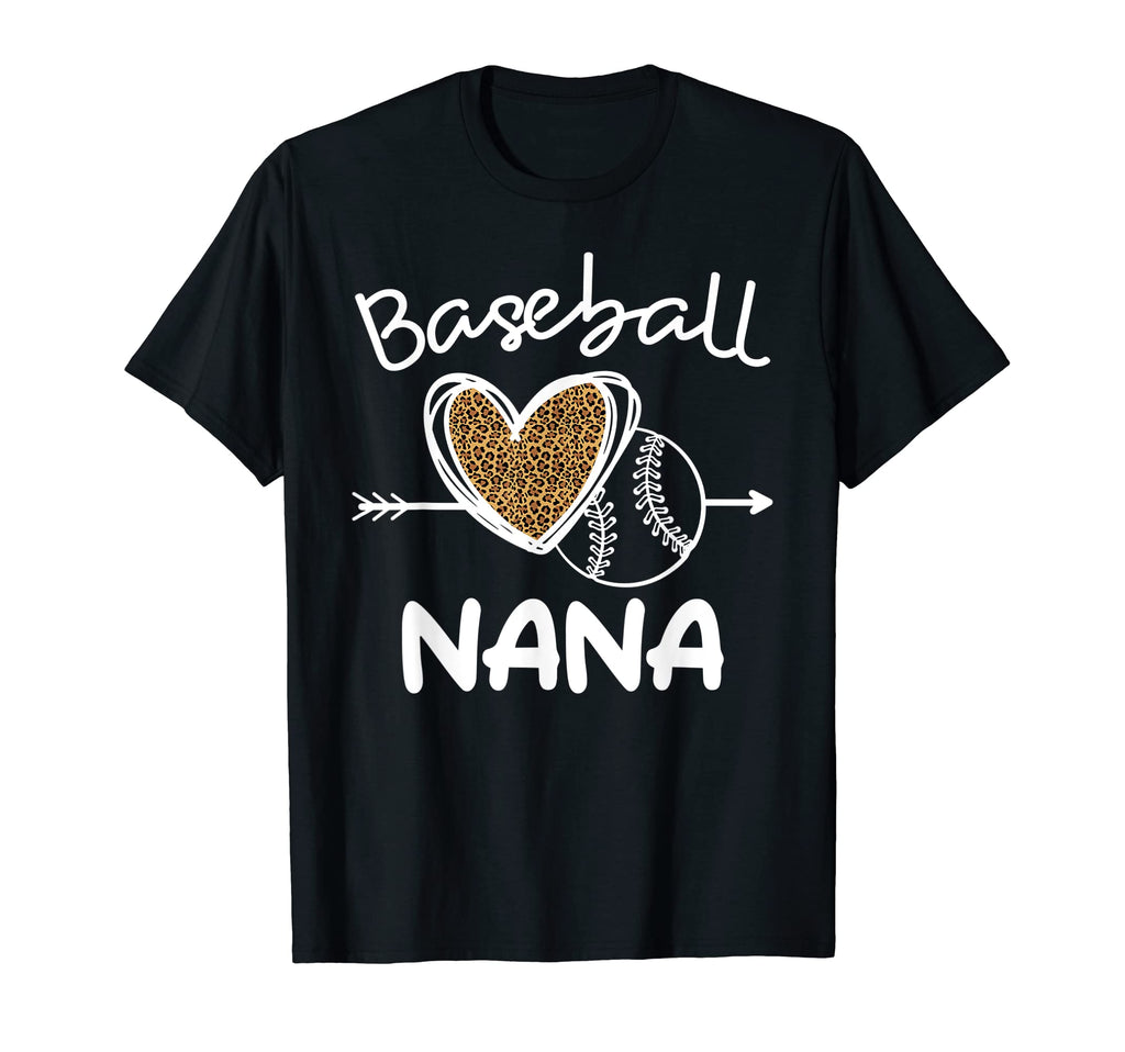 Baseball Nana Leopard Heart Family T-Shirt - Aesthetic Graphic Unisex - T-Shirt, Sweatshirt, Hoodie