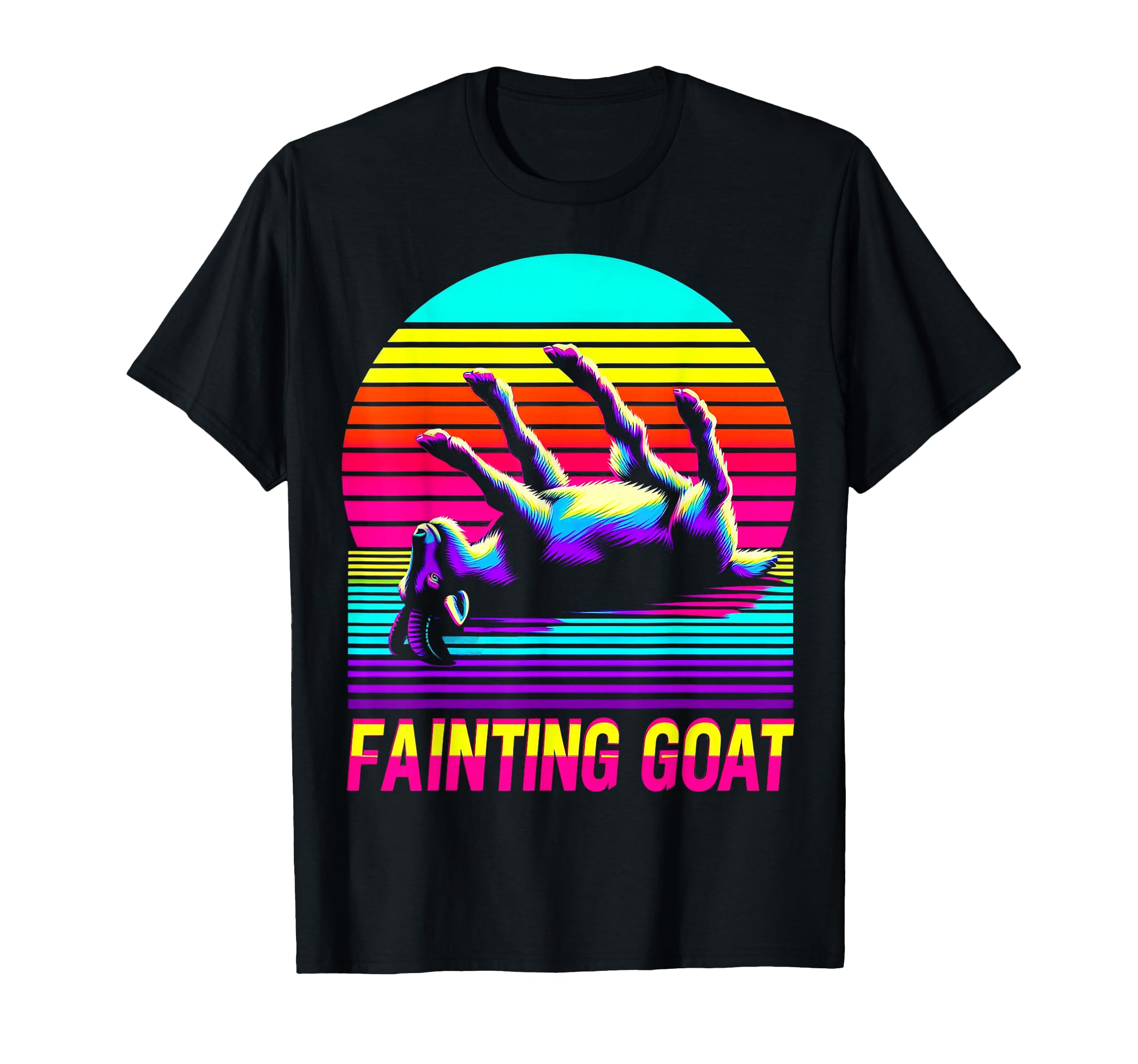 Sunset Fainting Goat Funny Animal T-Shirt - Novelty Apparel Unisex - T-Shirt, Sweatshirt, Hoodie