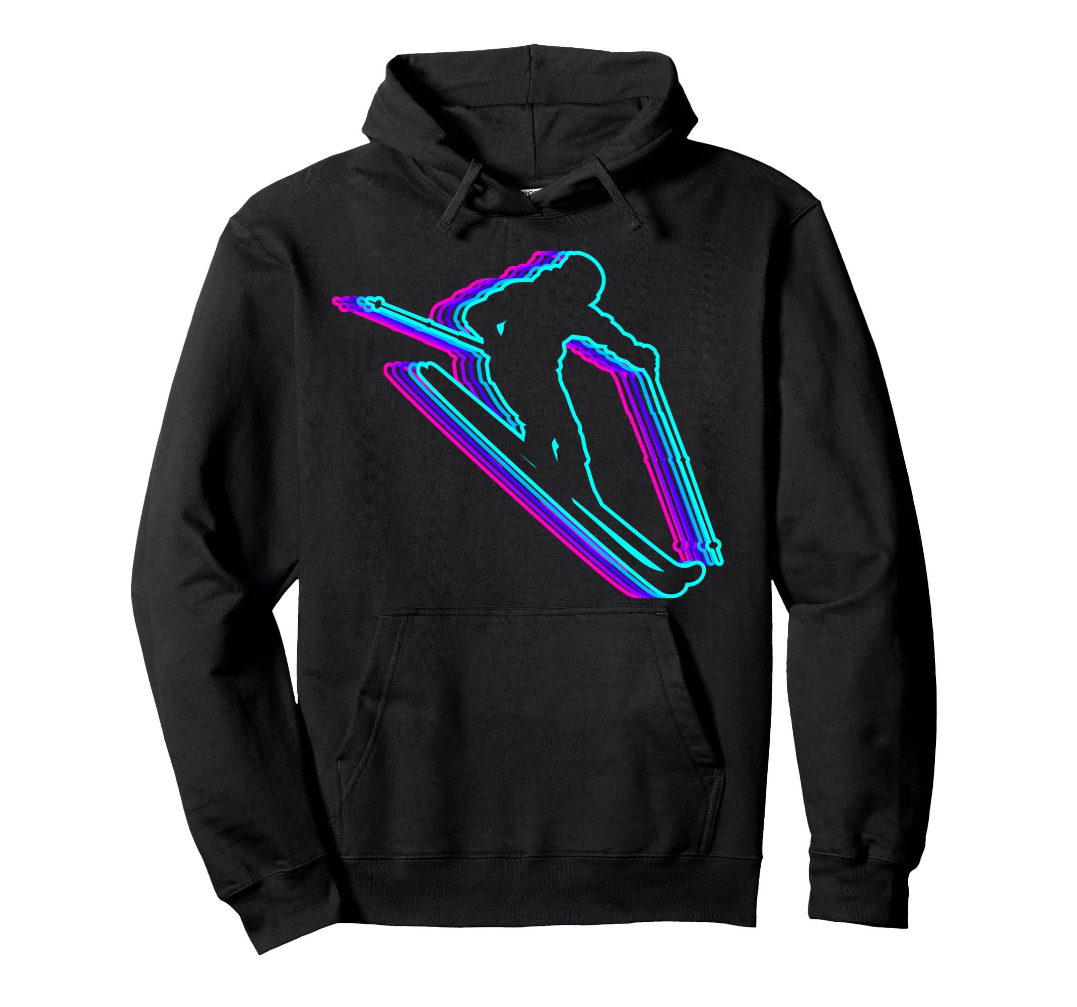 Skiing Ski Skier Vaporwave Hoodie - Streetwear Style for Adults - T-Shirt, Sweatshirt, Hoodie