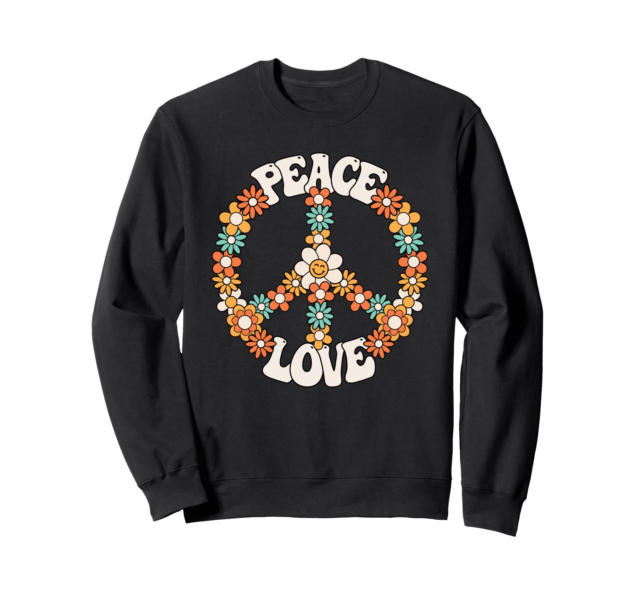Peace Sign Love 60S 70S Costume Sweatshirt - Streetwear Style for Adults - T-Shirt, Sweatshirt, Hoodie