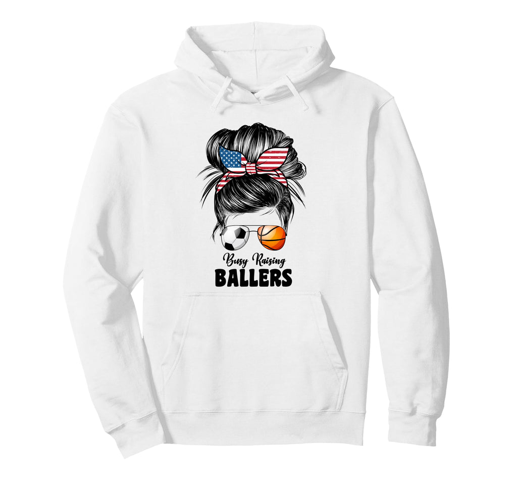 Busy Raising Ballers Soccer And Hoodie - Casual Everyday Wear Unisex - T-Shirt, Sweatshirt, Hoodie