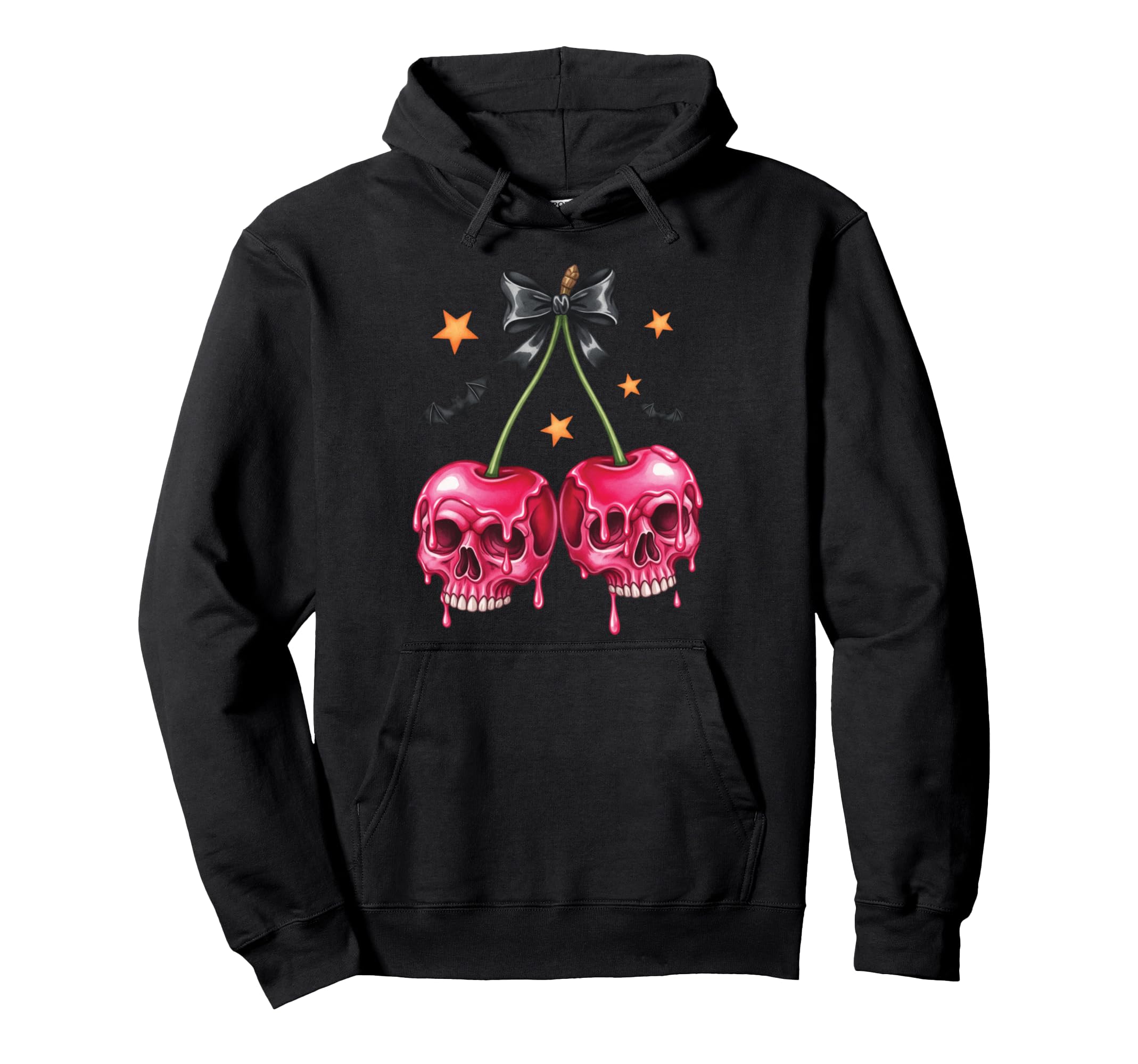Halloween Skull Cherries Dark Coquette Hoodie - Trendy Graphic for Adults - T-Shirt, Sweatshirt, Hoodie