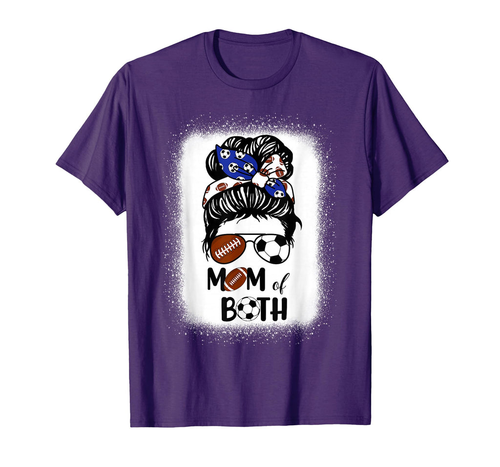 Messy Bun Soccer Mom Football Mom Both T-Shirt - Custom Art Print Unisex - T-Shirt, Sweatshirt, Hoodie