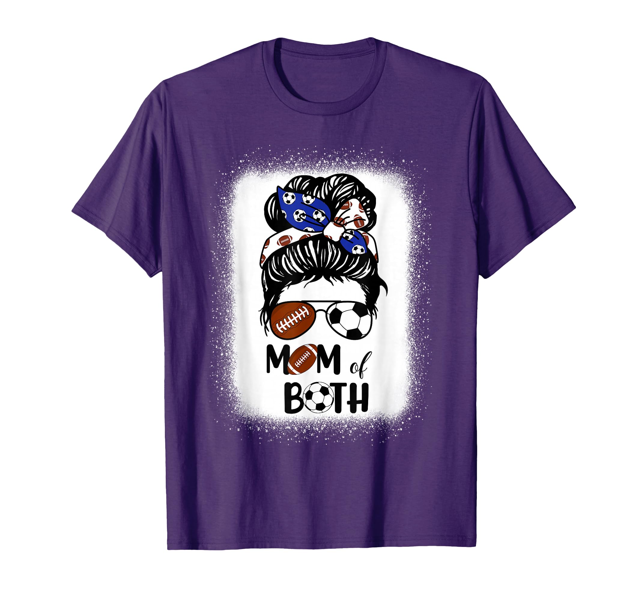Messy Bun Soccer Mom Football Mom Both T-Shirt - Custom Art Print Unisex - T-Shirt, Sweatshirt, Hoodie
