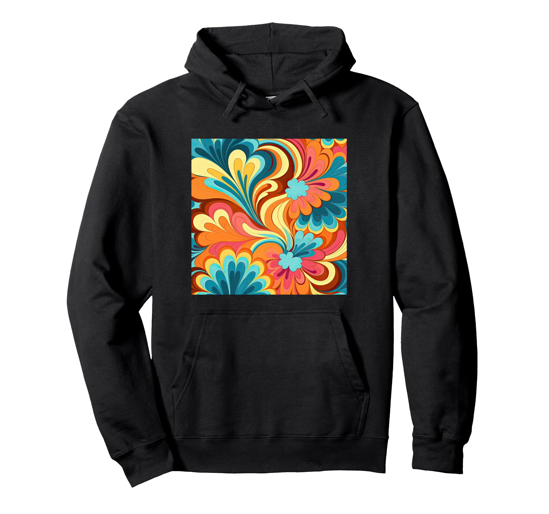 70S Wallpaper Flowers Floral Pattern Hoodie - Graphic Print Unisex - T-Shirt, Sweatshirt, Hoodie