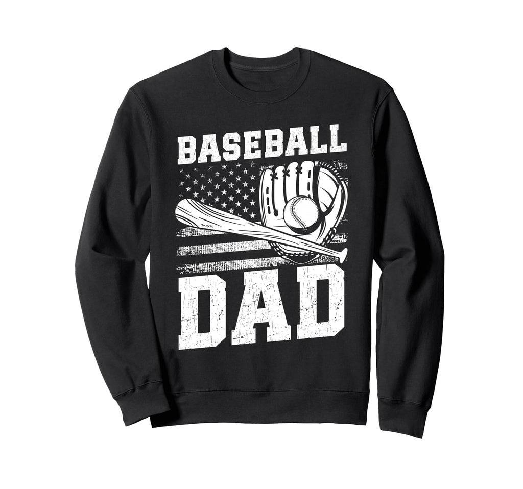 Baseball Dad Usa Flag Sweatshirt - Novelty Apparel for Adults - T-Shirt, Sweatshirt, Hoodie