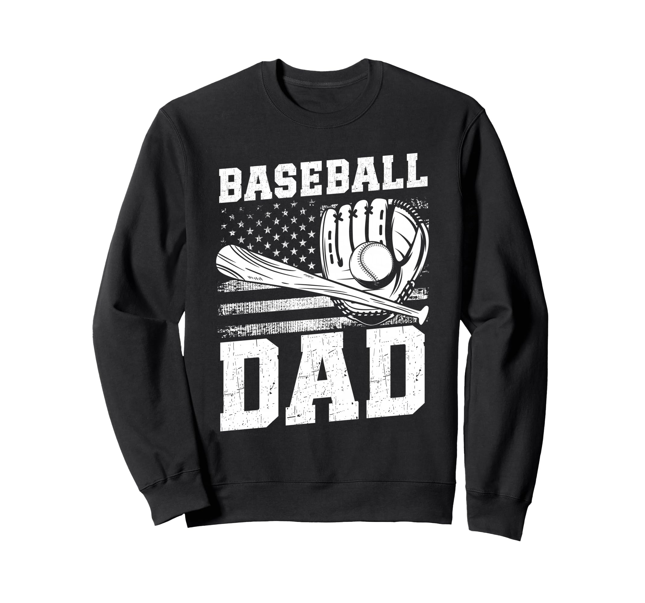 Baseball Dad Usa Flag Sweatshirt - Novelty Apparel for Adults - T-Shirt, Sweatshirt, Hoodie