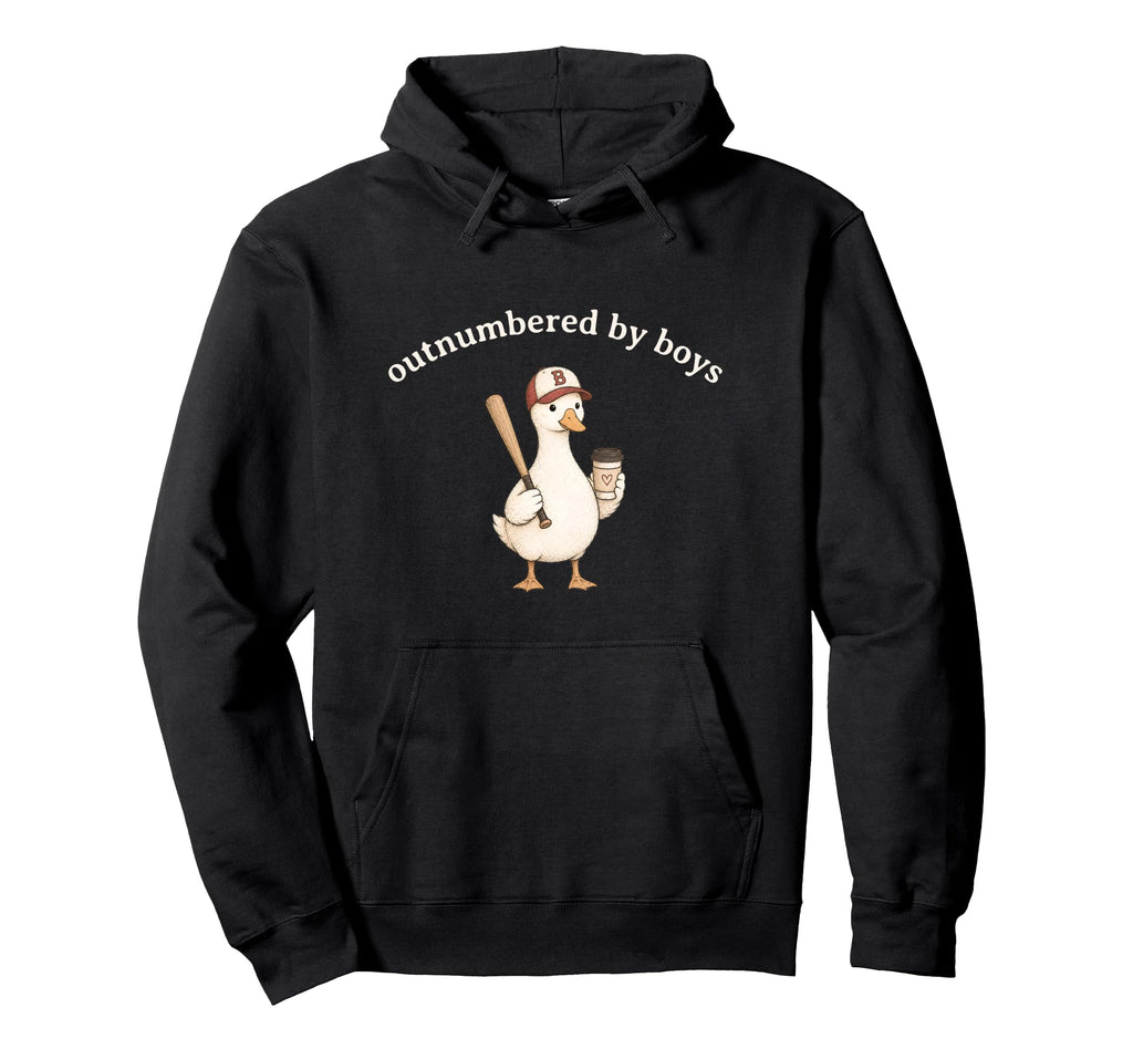 Outnumbered Funny Mom Goose Baseball Hoodie - Minimalist Print Men Women - T-Shirt, Sweatshirt, Hoodie