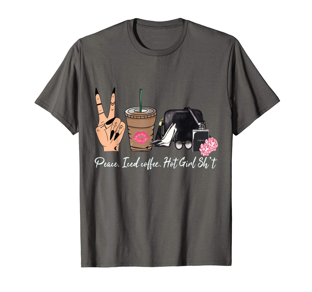 Peace Love Iced Coffee Doing Hot Shit T-Shirt - Trendy Graphic Men Women - T-Shirt, Sweatshirt, Hoodie
