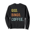Vintages Bingo And Coffee Distressed Sweatshirt - Unique Graphic Unisex - T-Shirt, Sweatshirt, Hoodie