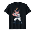 Funny Pig Playing Baseball Artwork Animal T-Shirt - Graphic Print Unisex - T-Shirt, Sweatshirt, Hoodie