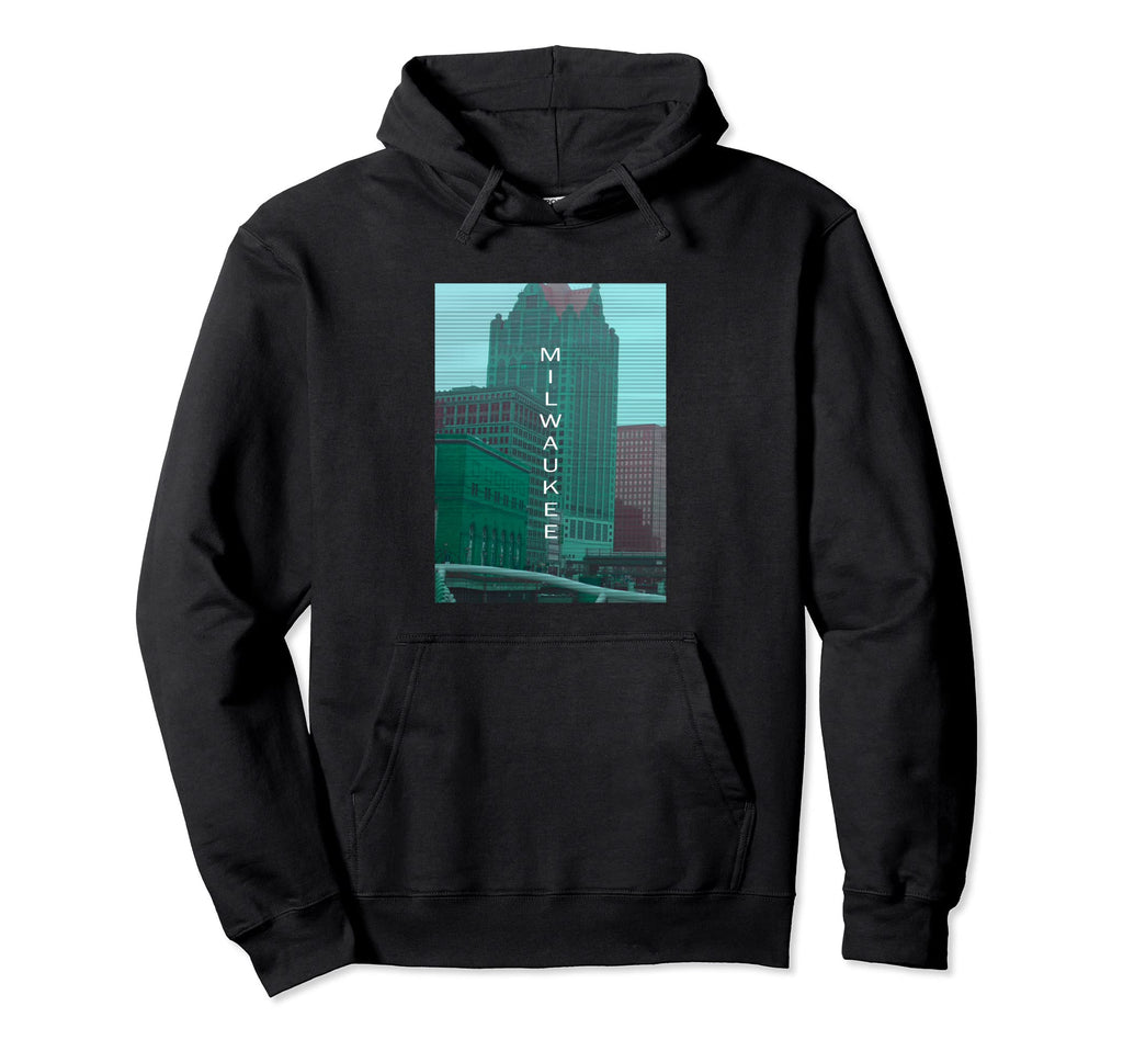 Wisconsin Vaporwave Aesthetic Souvenir Hoodie - Custom Art Print Men Women - T-Shirt, Sweatshirt, Hoodie
