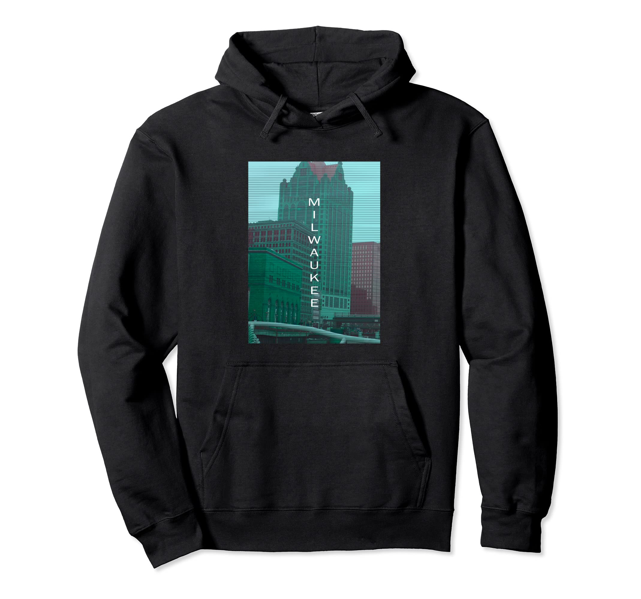 Wisconsin Vaporwave Aesthetic Souvenir Hoodie - Custom Art Print Men Women - T-Shirt, Sweatshirt, Hoodie