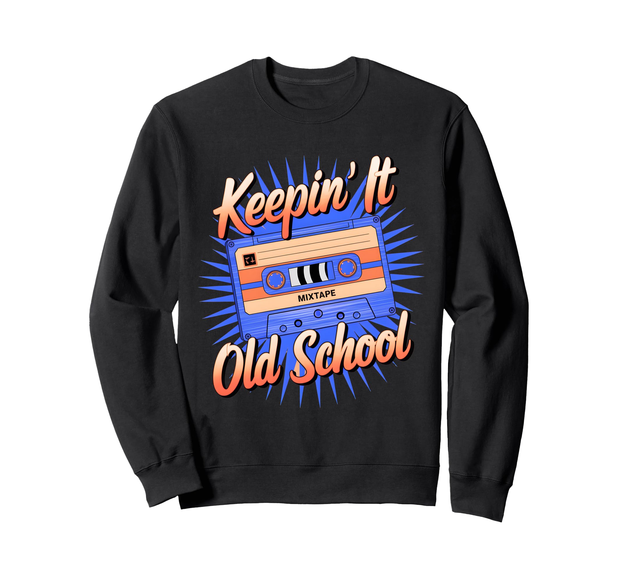 Old School Hip Hop 80S 90S Cassette Sweatshirt - Trendy Graphic for Adults - T-Shirt, Sweatshirt, Hoodie