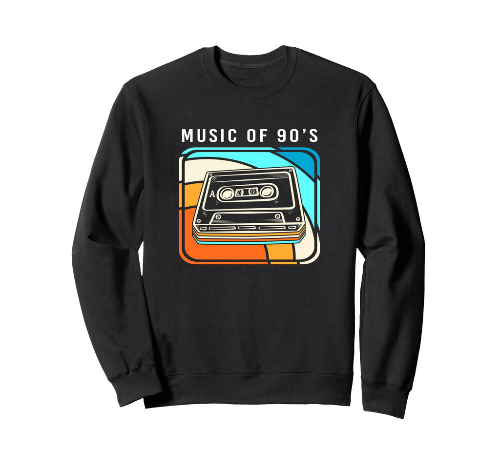 Silhouette 90S Cassette Tape Sweatshirt - Fun Novelty Design for Adults - T-Shirt, Sweatshirt, Hoodie
