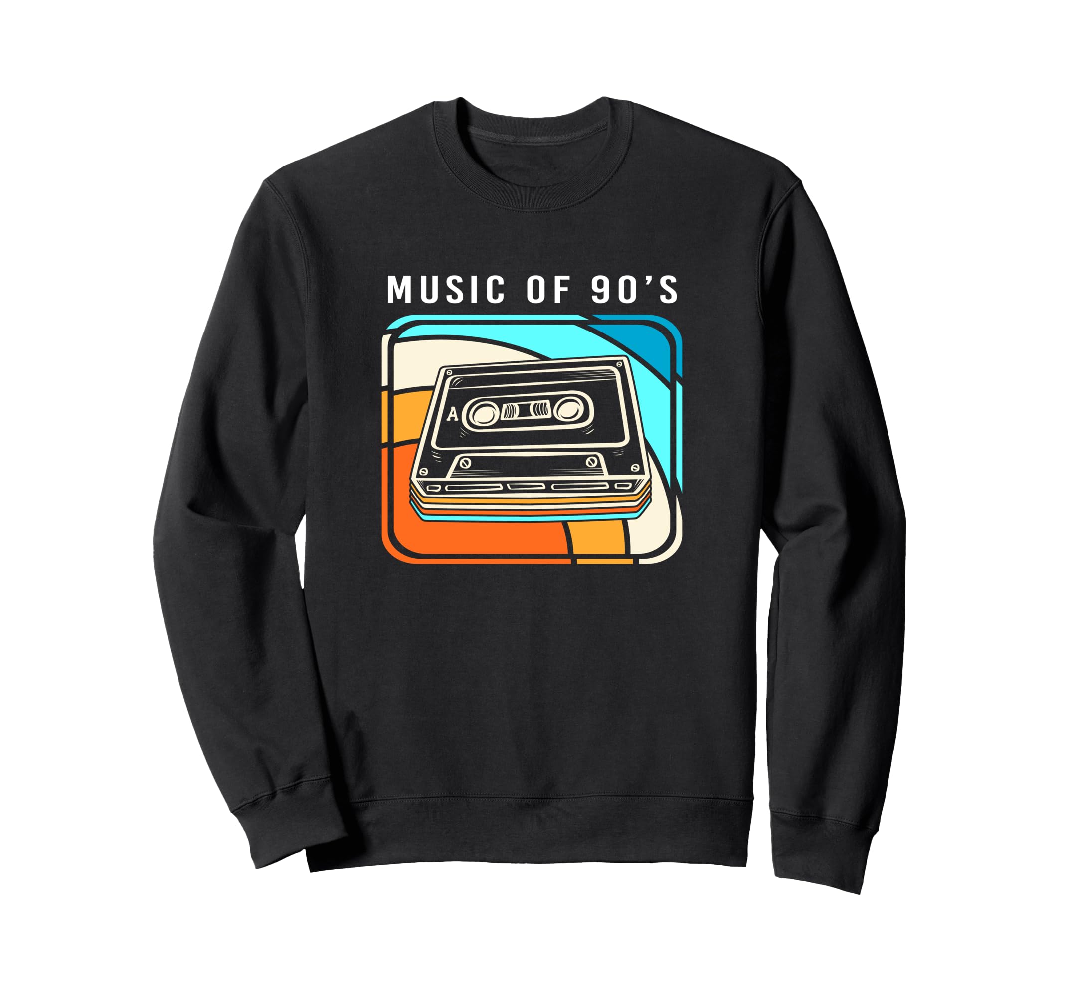 Silhouette 90S Cassette Tape Sweatshirt - Fun Novelty Design for Adults - T-Shirt, Sweatshirt, Hoodie