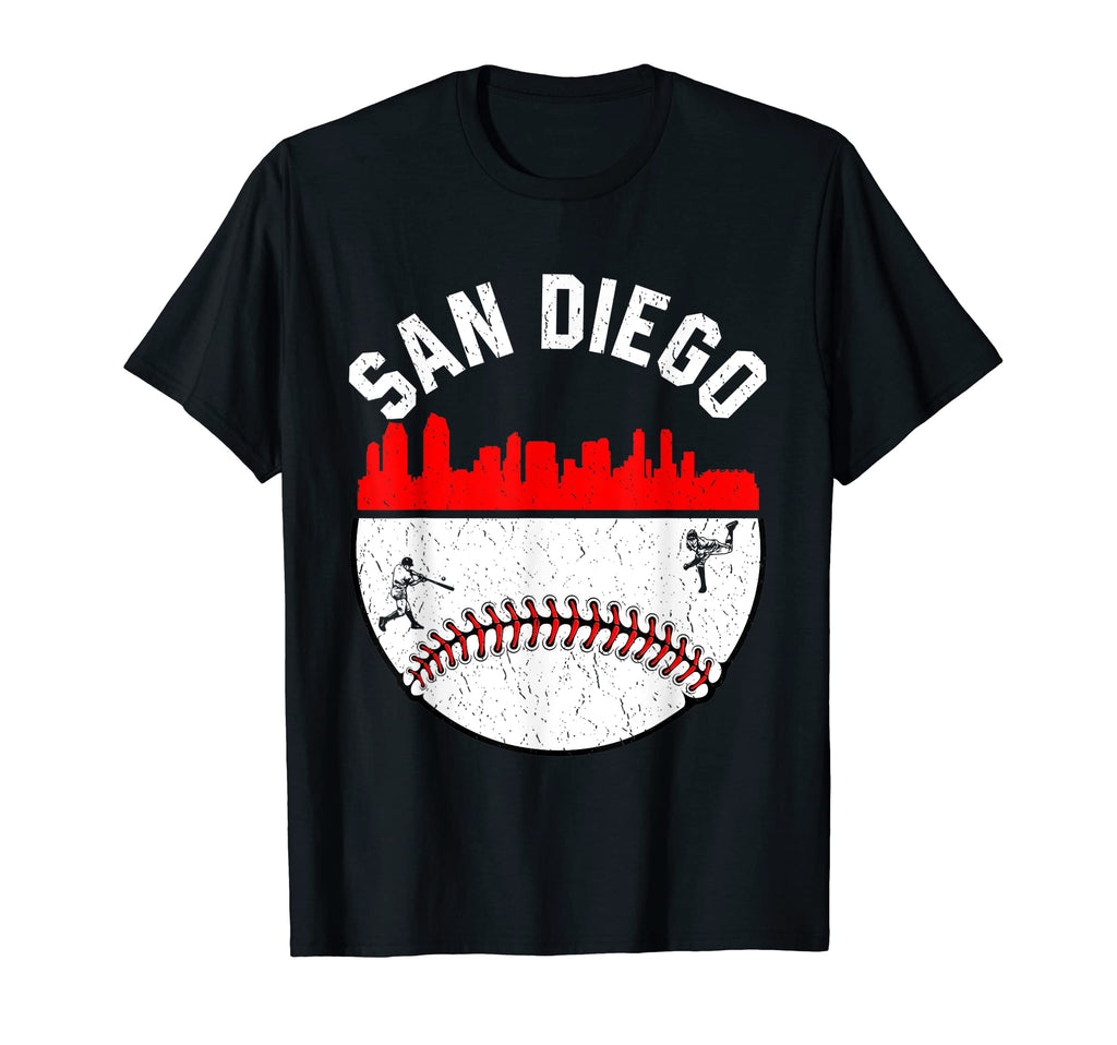 San Diego Cityscape Baseball T-Shirt - Minimalist Print for Adults - T-Shirt, Sweatshirt, Hoodie