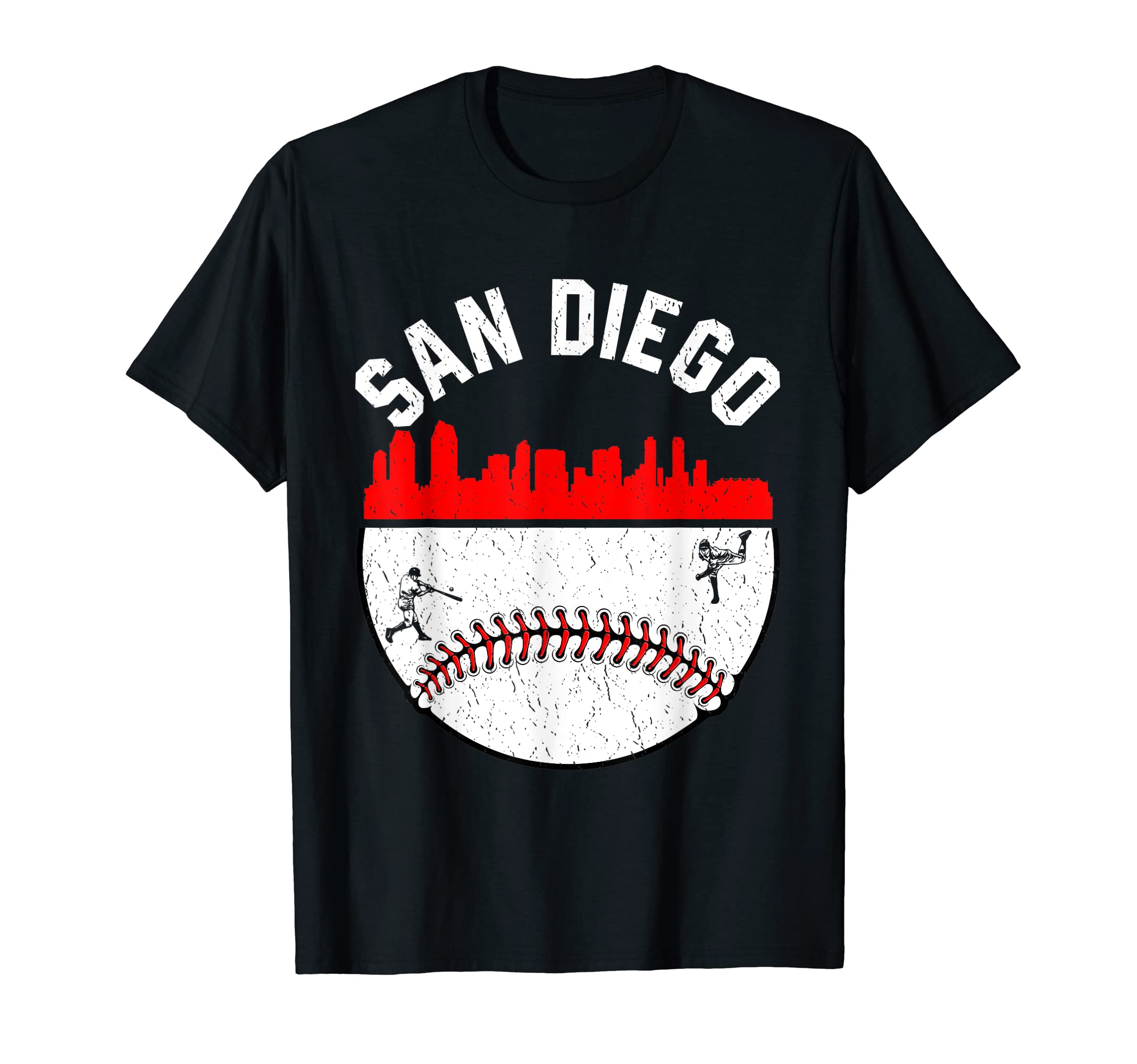 San Diego Cityscape Baseball T-Shirt - Minimalist Print for Adults - T-Shirt, Sweatshirt, Hoodie