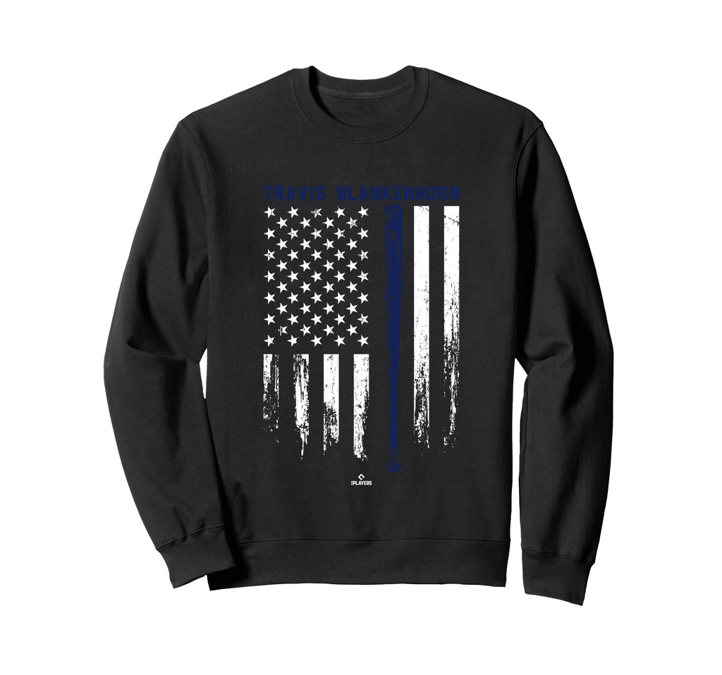 Usa Flag Bat Travis Blankenhorn Sweatshirt - Unique Graphic for Adults - T-Shirt, Sweatshirt, Hoodie