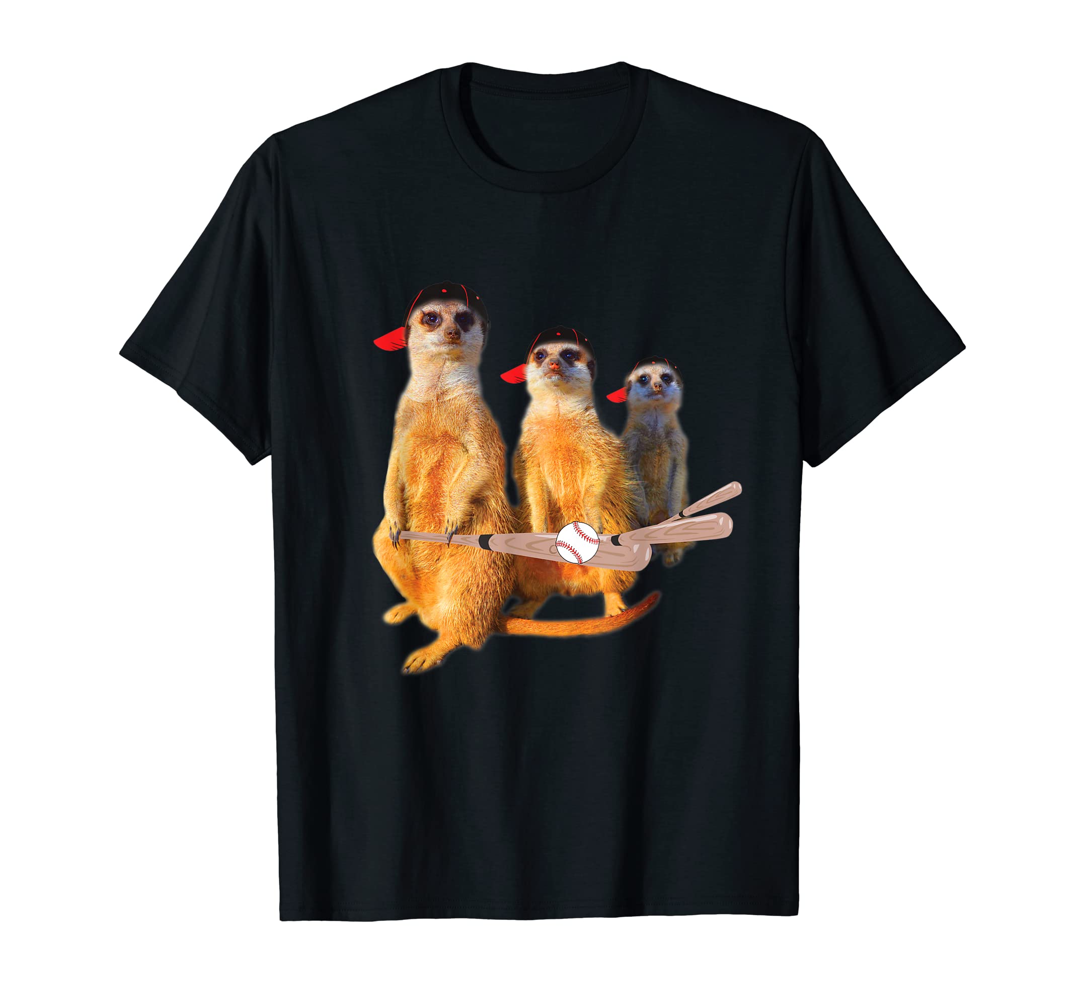 Meerkat Family Baseball Bat Cap Cappy T-Shirt - Minimalist Print Unisex - T-Shirt, Sweatshirt, Hoodie