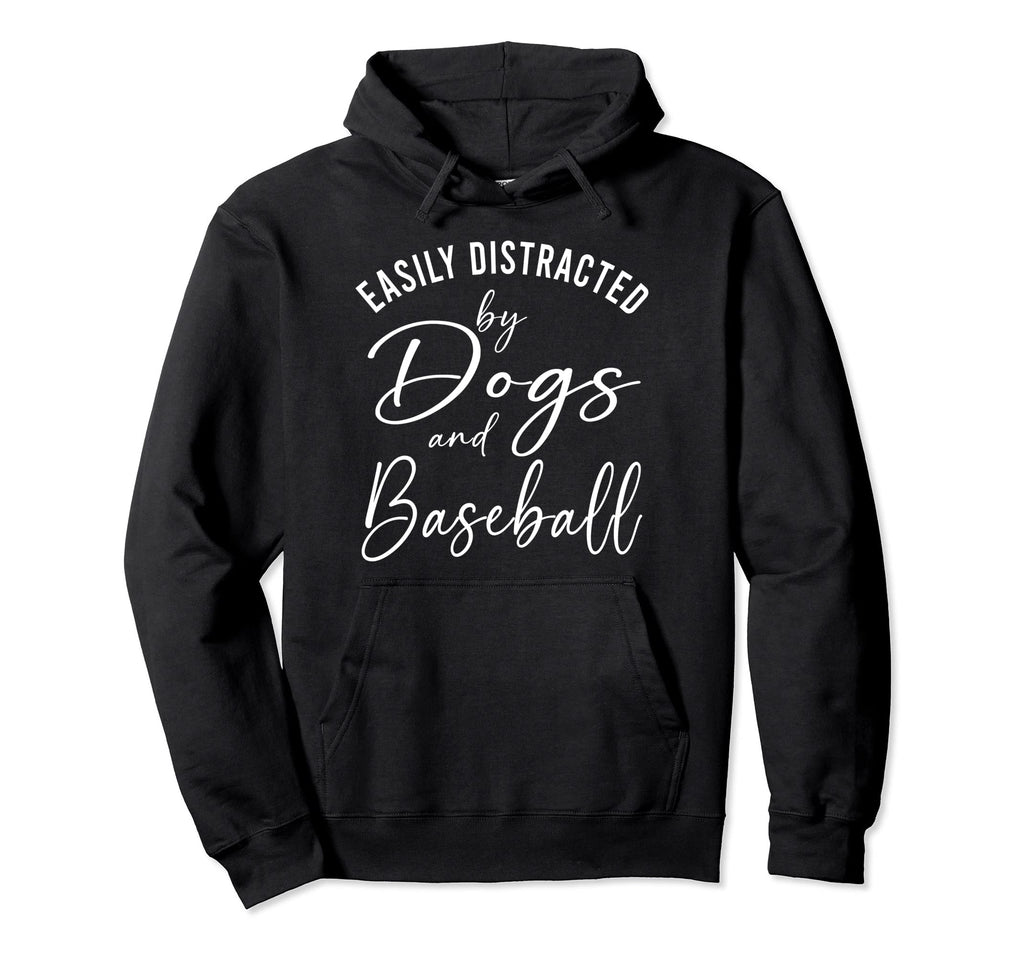 Womens Distracted Dogs And Baseball Hoodie - Aesthetic Graphic Men Women - T-Shirt, Sweatshirt, Hoodie