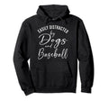Womens Distracted Dogs And Baseball Hoodie - Aesthetic Graphic Men Women - T-Shirt, Sweatshirt, Hoodie