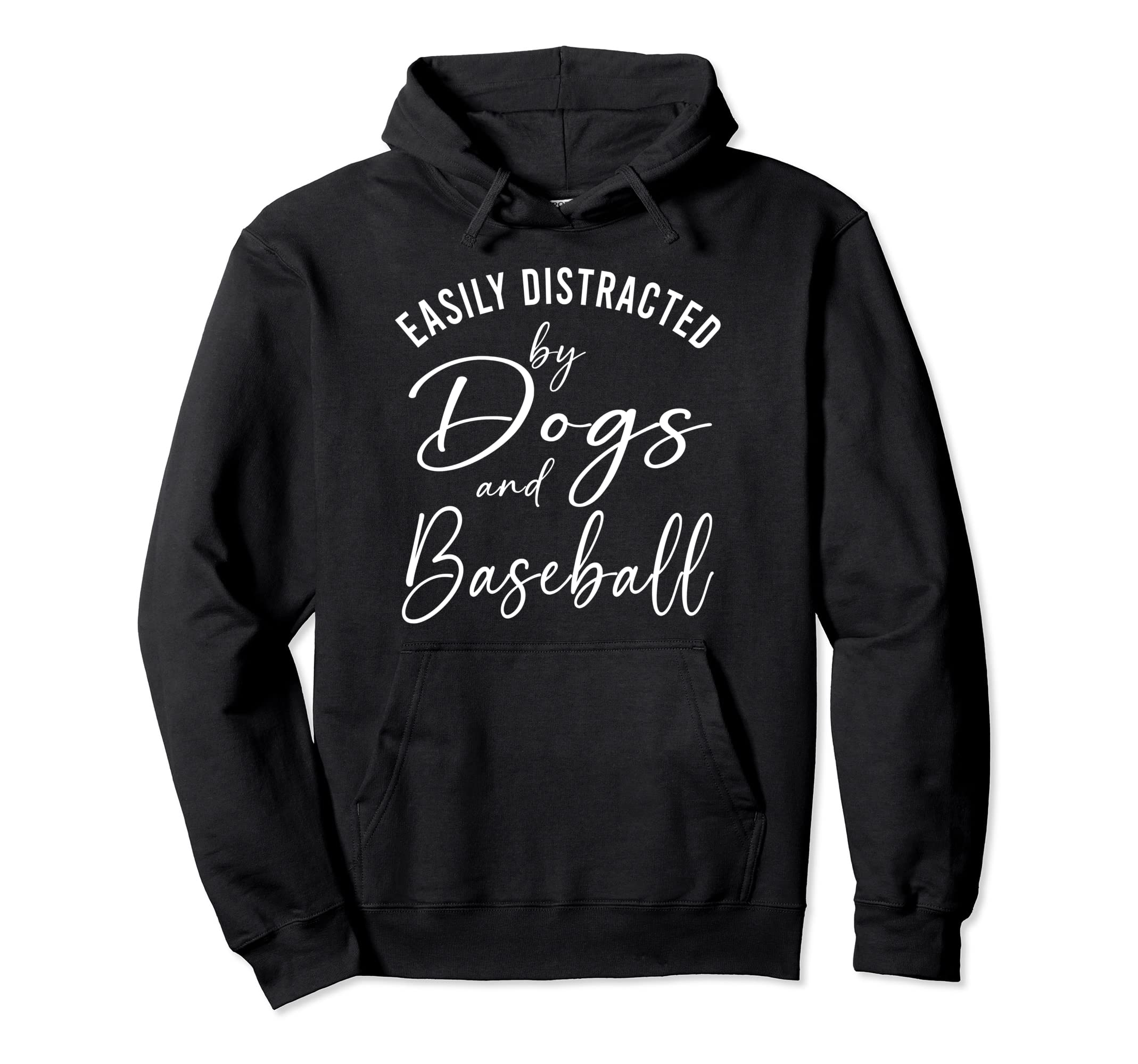 Womens Distracted Dogs And Baseball Hoodie - Aesthetic Graphic Men Women - T-Shirt, Sweatshirt, Hoodie