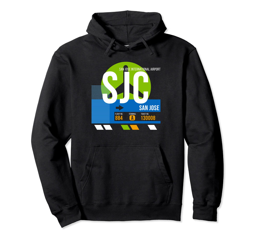 San Jose Sjc Airport Code Travel Day Travel Hoodie - Unique Graphic Unisex - T-Shirt, Sweatshirt, Hoodie