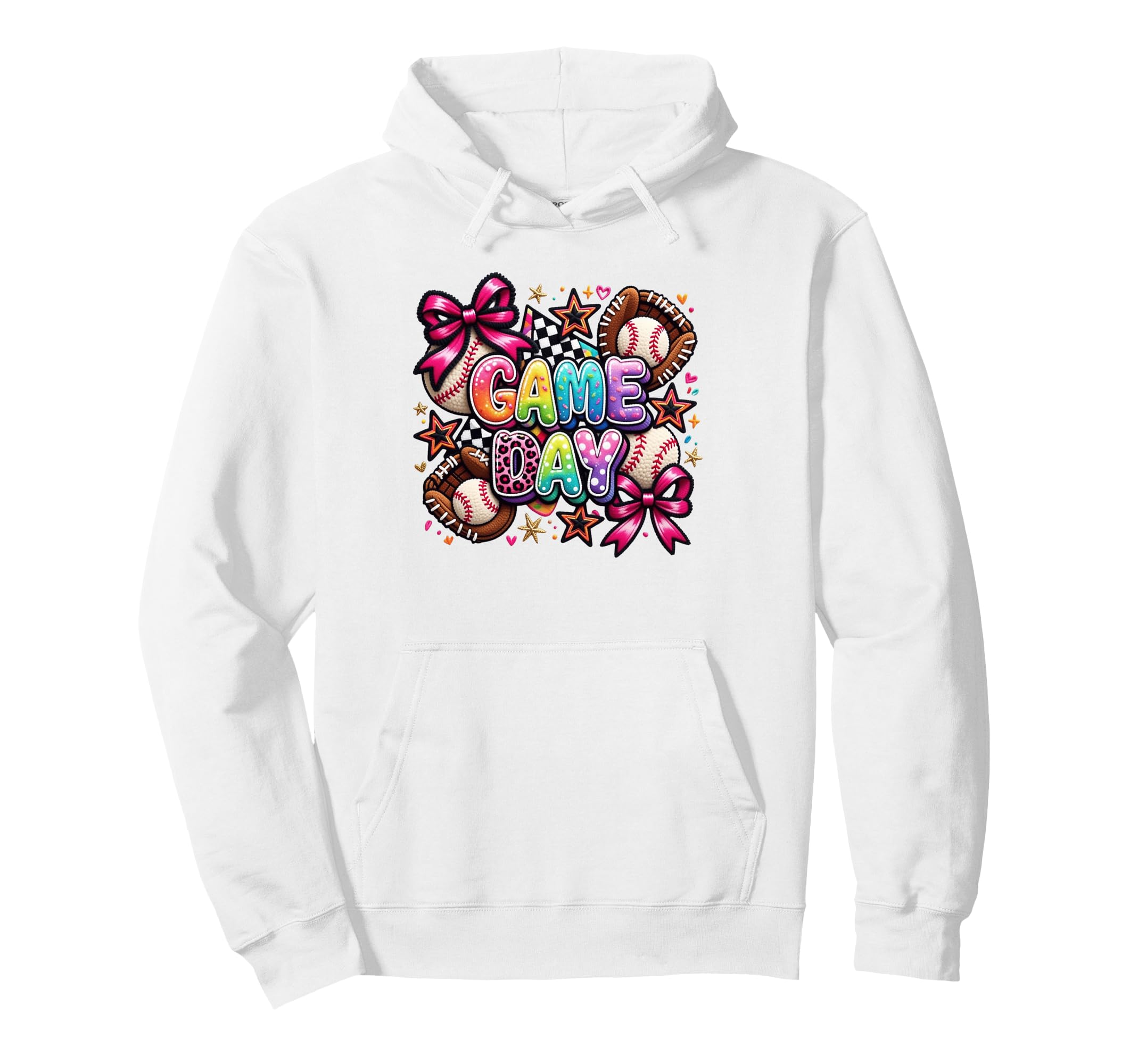 Game Day Baseball Softball Colorful Hoodie - Aesthetic Graphic Men Women - T-Shirt, Sweatshirt, Hoodie