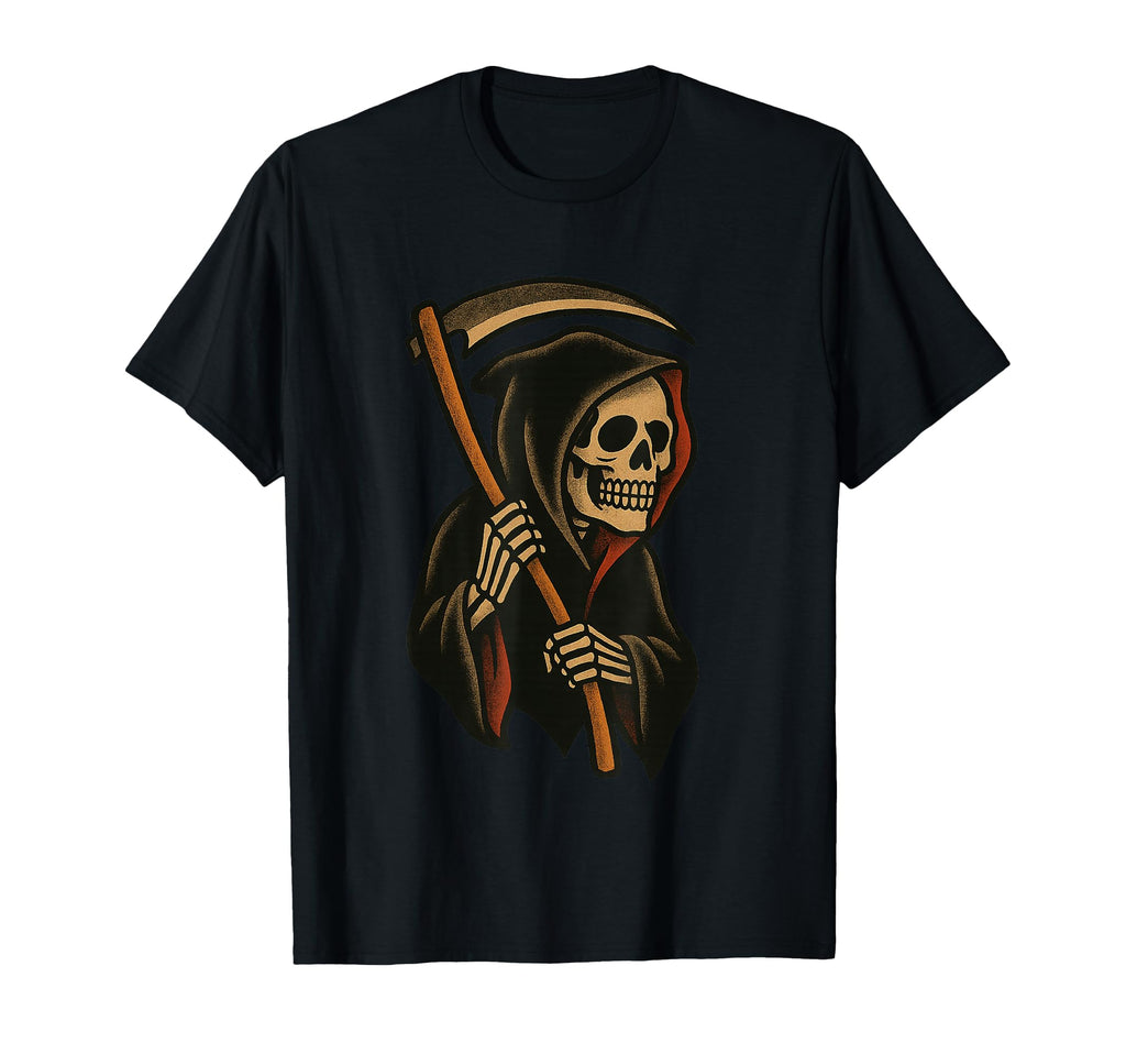 Tattoo Grim Reaper Traditional Flash T-Shirt - Fun Novelty Design Unisex - T-Shirt, Sweatshirt, Hoodie