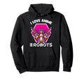 Kawaii Otaku I Love Anime And Robots Hoodie - Unique Graphic Unisex - T-Shirt, Sweatshirt, Hoodie