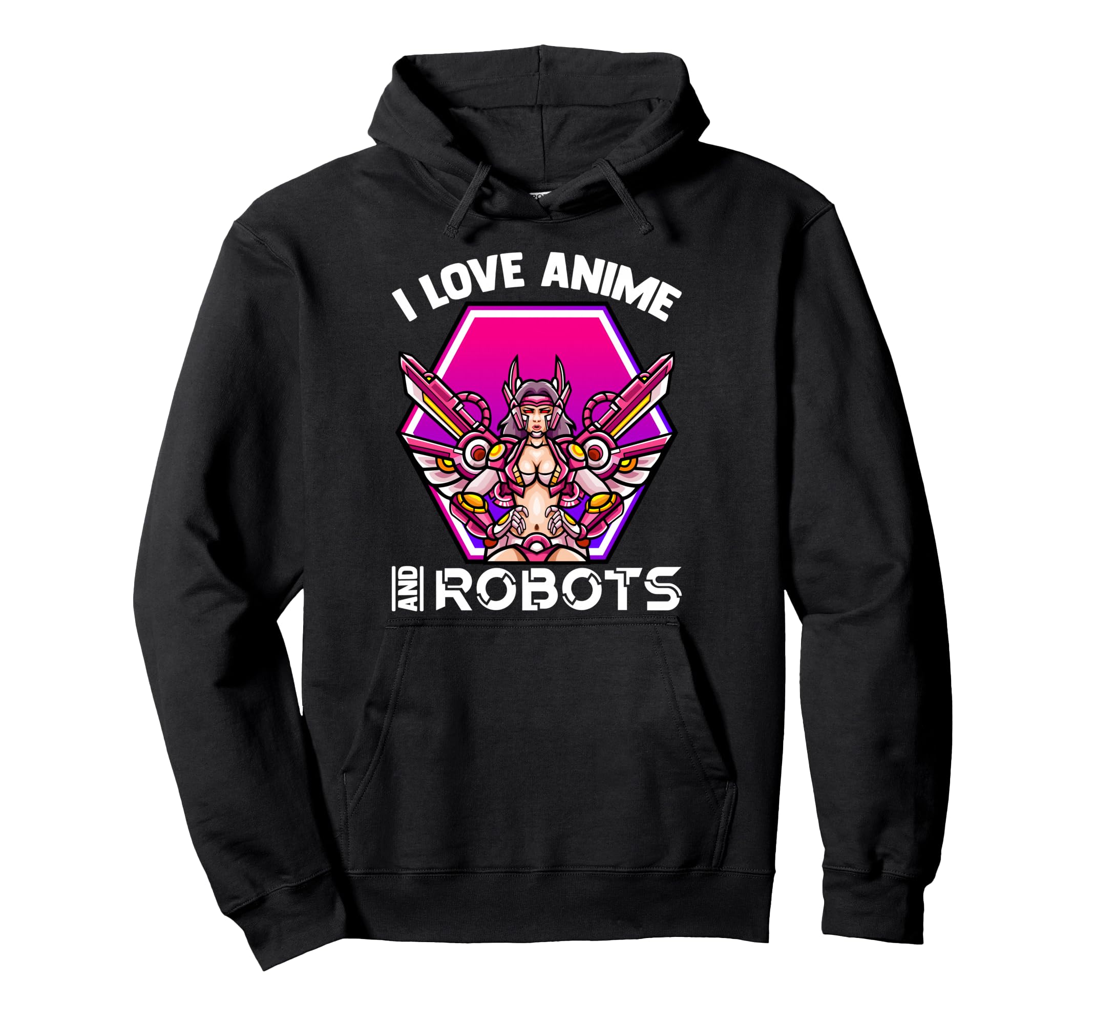 Kawaii Otaku I Love Anime And Robots Hoodie - Unique Graphic Unisex - T-Shirt, Sweatshirt, Hoodie