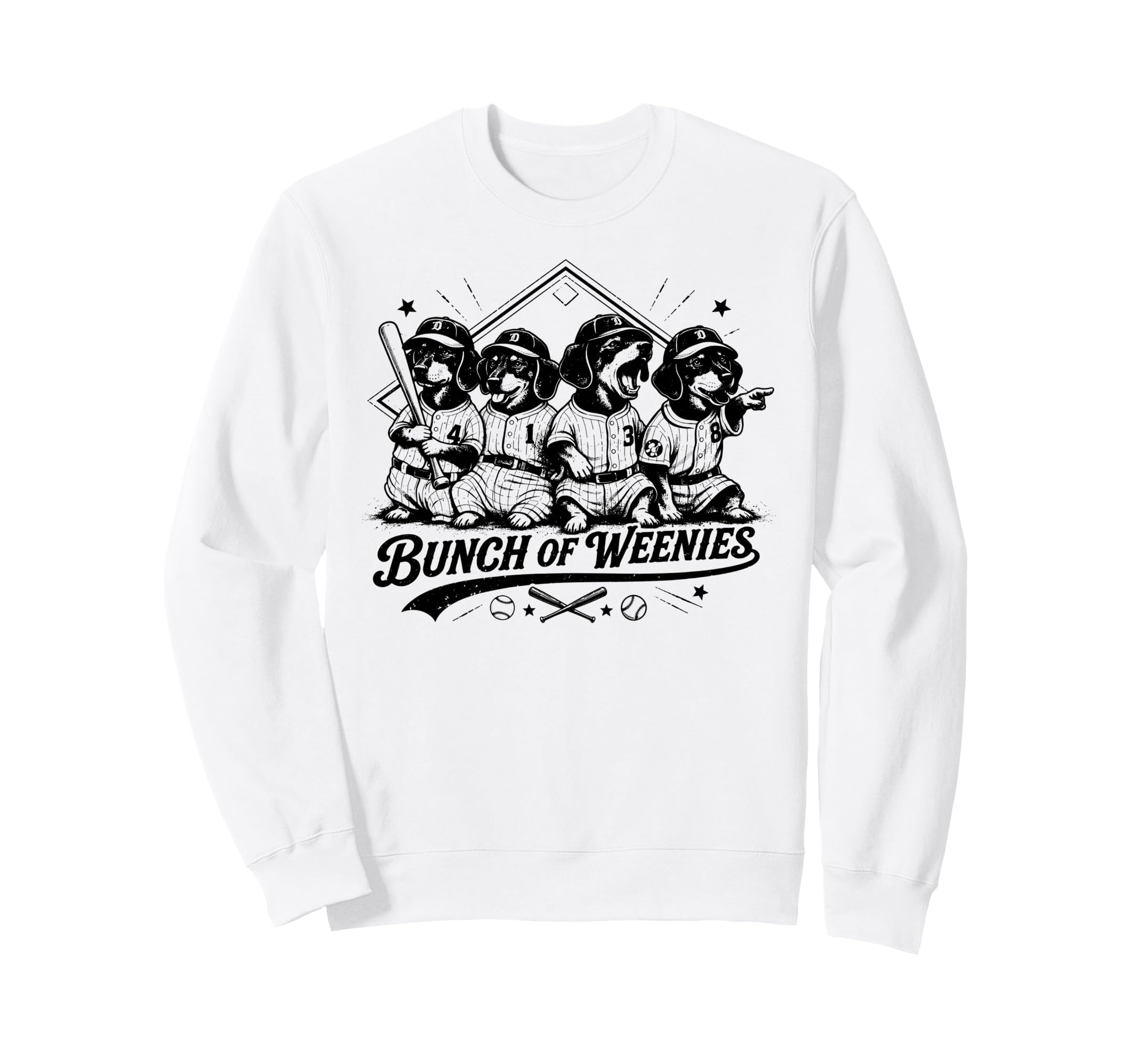 Funny Weenies Dachshunds Baseball Sweatshirt - Minimalist Print Men Women - T-Shirt, Sweatshirt, Hoodie