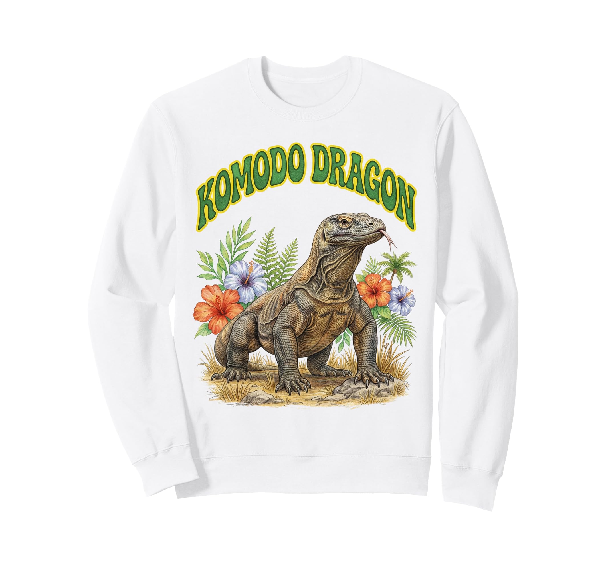 Komod Dragon Groovy Floral Sweatshirt - Minimalist Print Men Women - T-Shirt, Sweatshirt, Hoodie