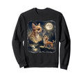 Chihuahua Dog Howling To Moon 90S Sweatshirt - Trendy Graphic Unisex - T-Shirt, Sweatshirt, Hoodie