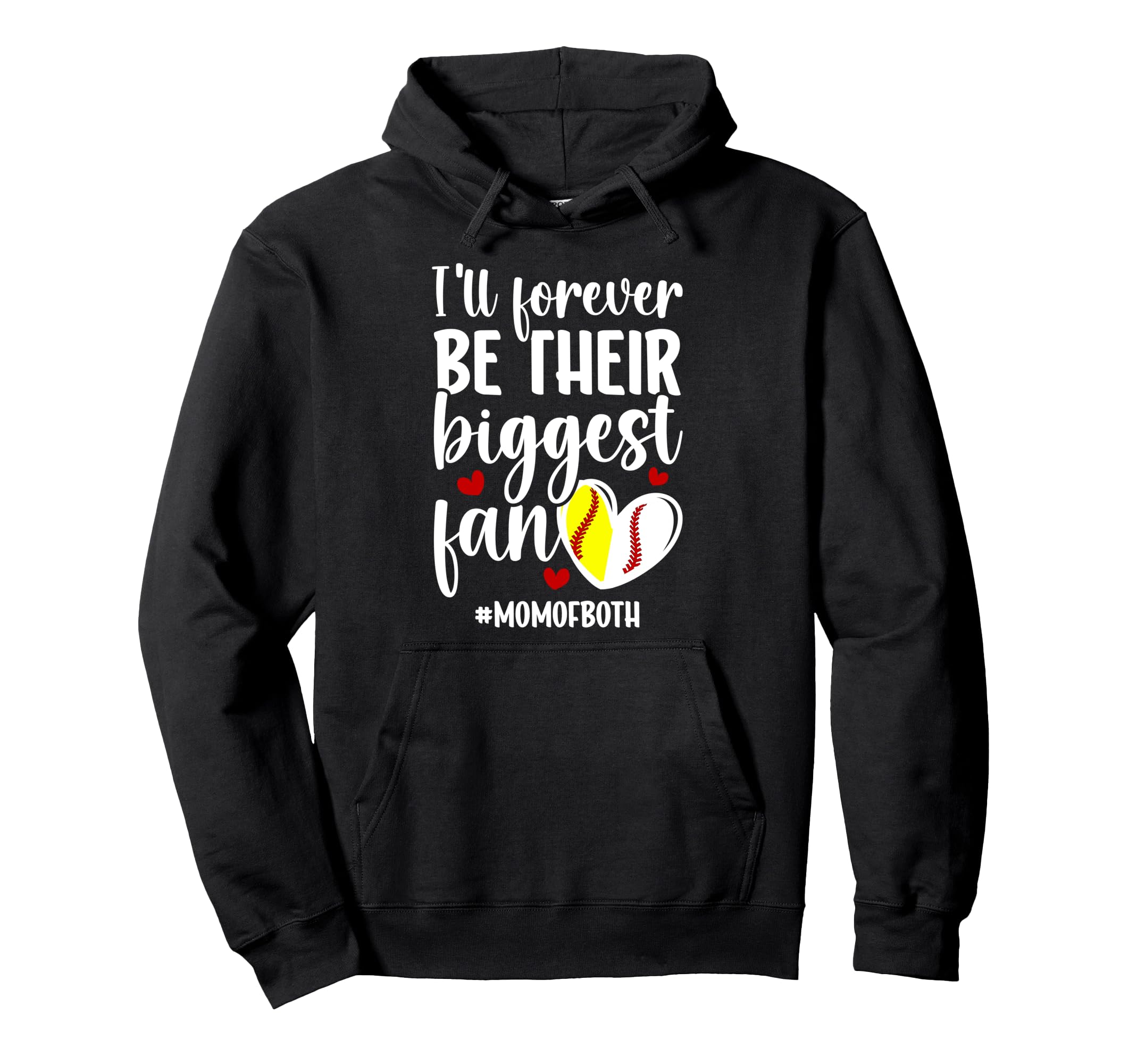 Their Biggest Fan Mom Both Baseball Hoodie - Trendy Graphic Men Women - T-Shirt, Sweatshirt, Hoodie
