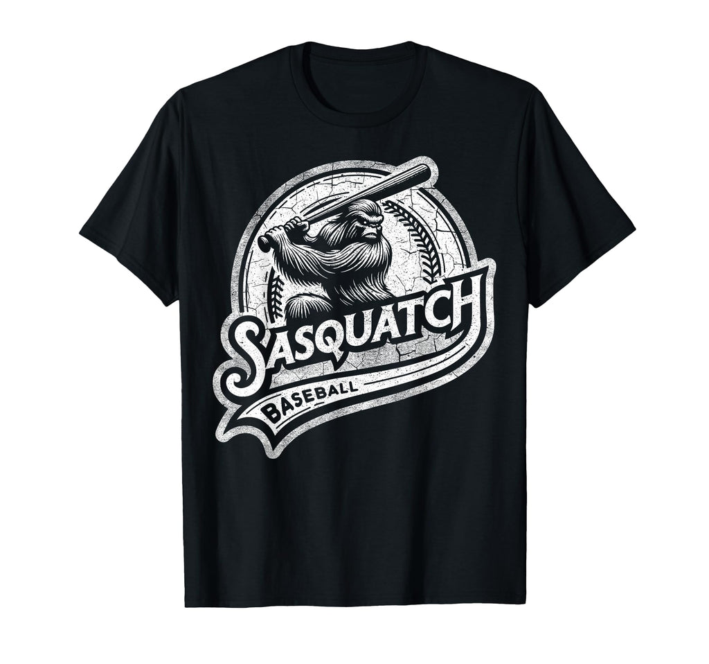 Sasquatch Baseball Squatch Funny T-Shirt - Custom Art Print Men Women - T-Shirt, Sweatshirt, Hoodie