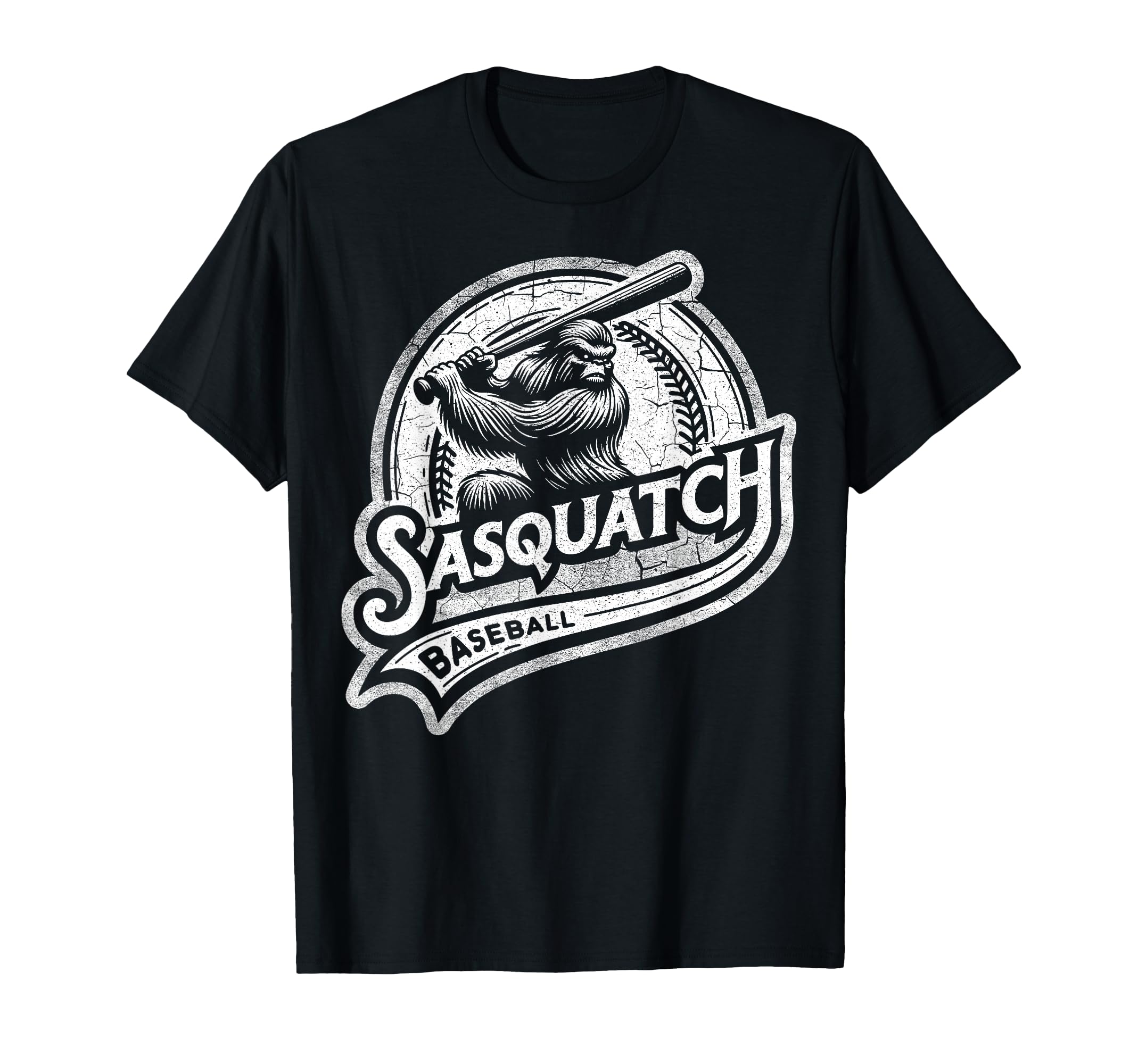 Sasquatch Baseball Squatch Funny T-Shirt - Custom Art Print Men Women - T-Shirt, Sweatshirt, Hoodie