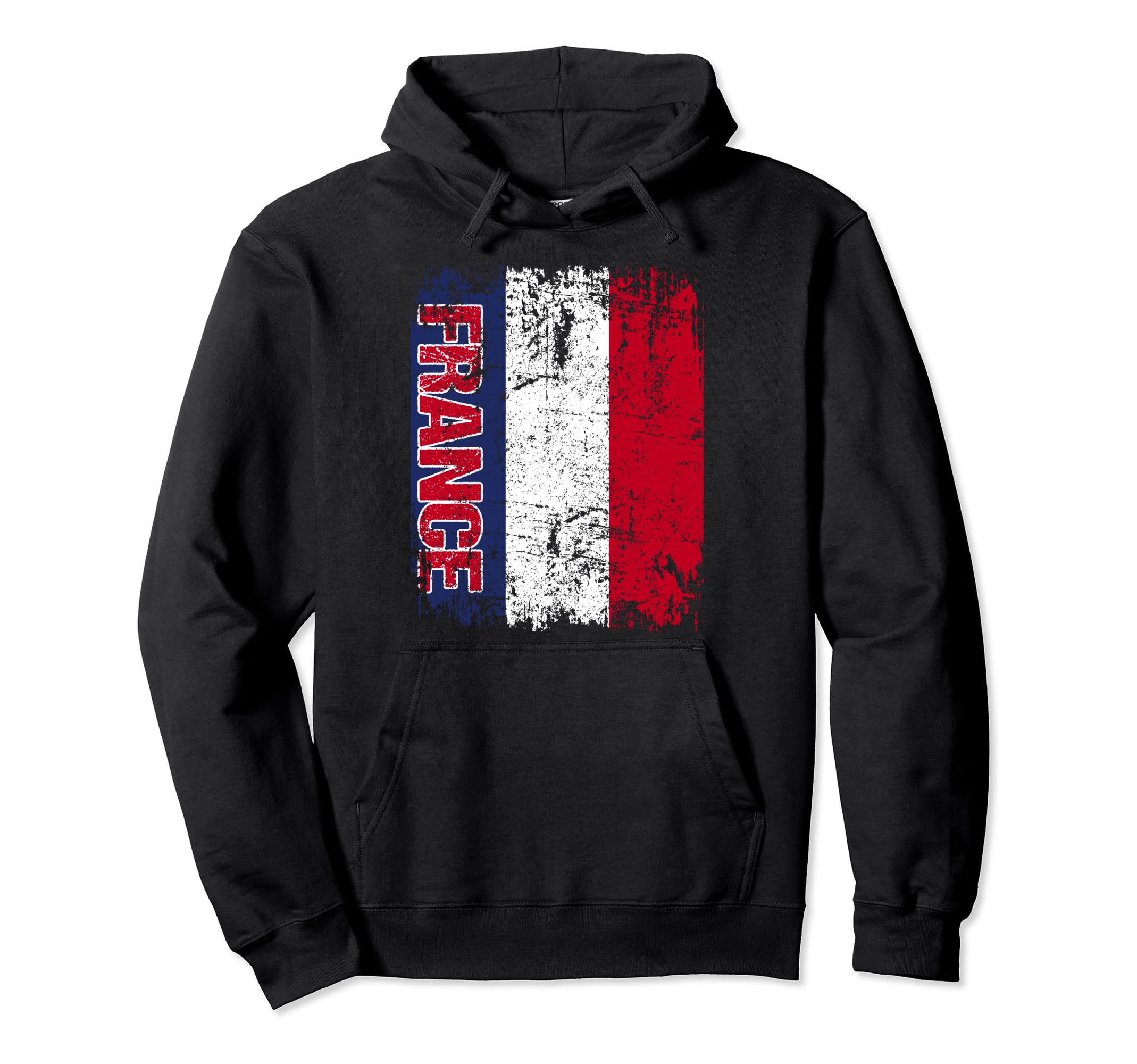 France Flag Distressed France Hoodie - Fun Novelty Design for Adults - T-Shirt, Sweatshirt, Hoodie