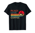 Peace Love Coffee Striped Sunset T-Shirt - Casual Everyday Wear Men Women - T-Shirt, Sweatshirt, Hoodie