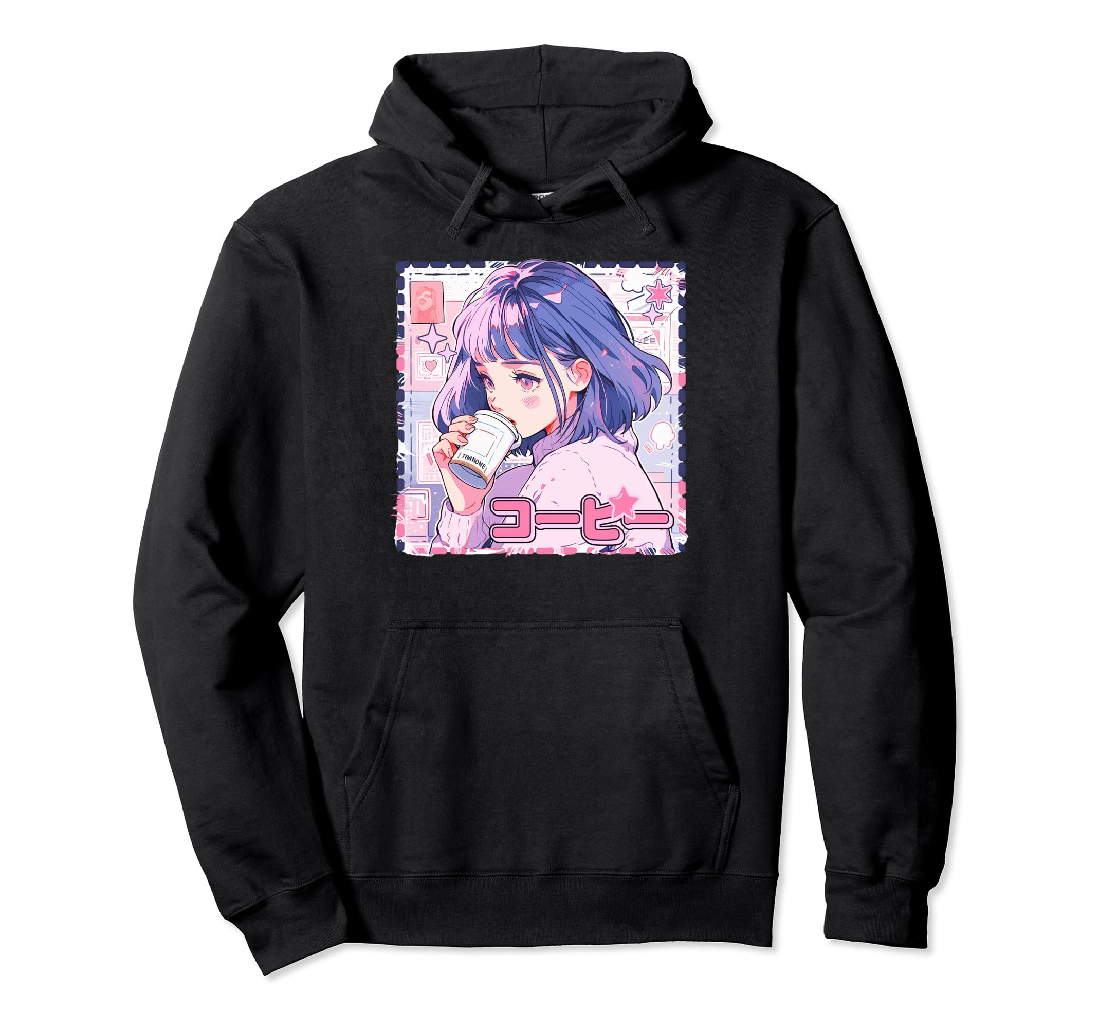 Y2K Anime Coffee Lover 90S Aesthetic Hoodie - Unique Graphic Men Women - T-Shirt, Sweatshirt, Hoodie