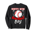 Bonus Mom Birthday Baseball Theme Bday Sweatshirt - Minimalist Print Unisex - T-Shirt, Sweatshirt, Hoodie