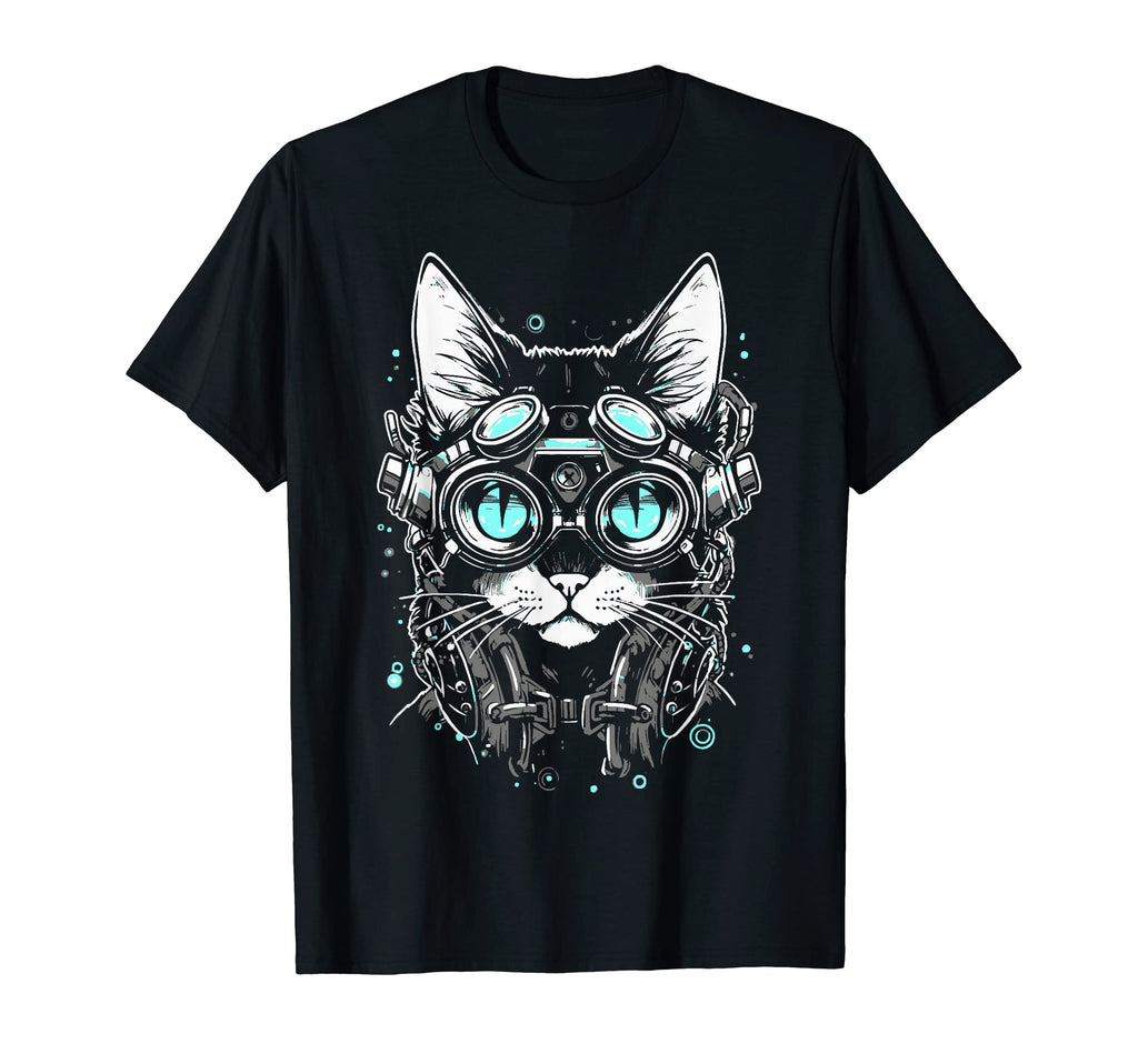Futuristic Cat Japanese Cyberpunk T-Shirt - Custom Art Print Men Women - T-Shirt, Sweatshirt, Hoodie